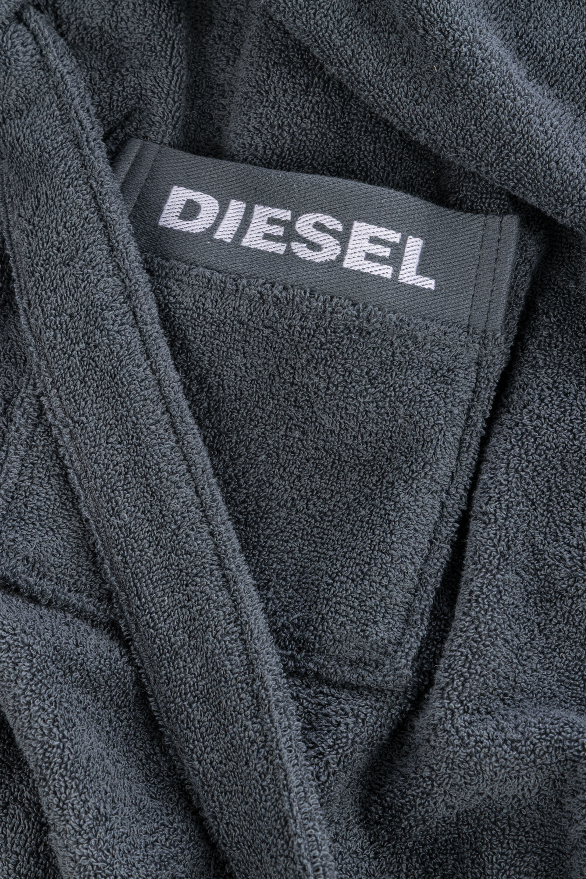 Diesel - 1015111 LOGO-COTTON BATHROBE SIZE M/L GR, Peignoir en Éponge de Coton, taille M/L Mixte in Gris - 2