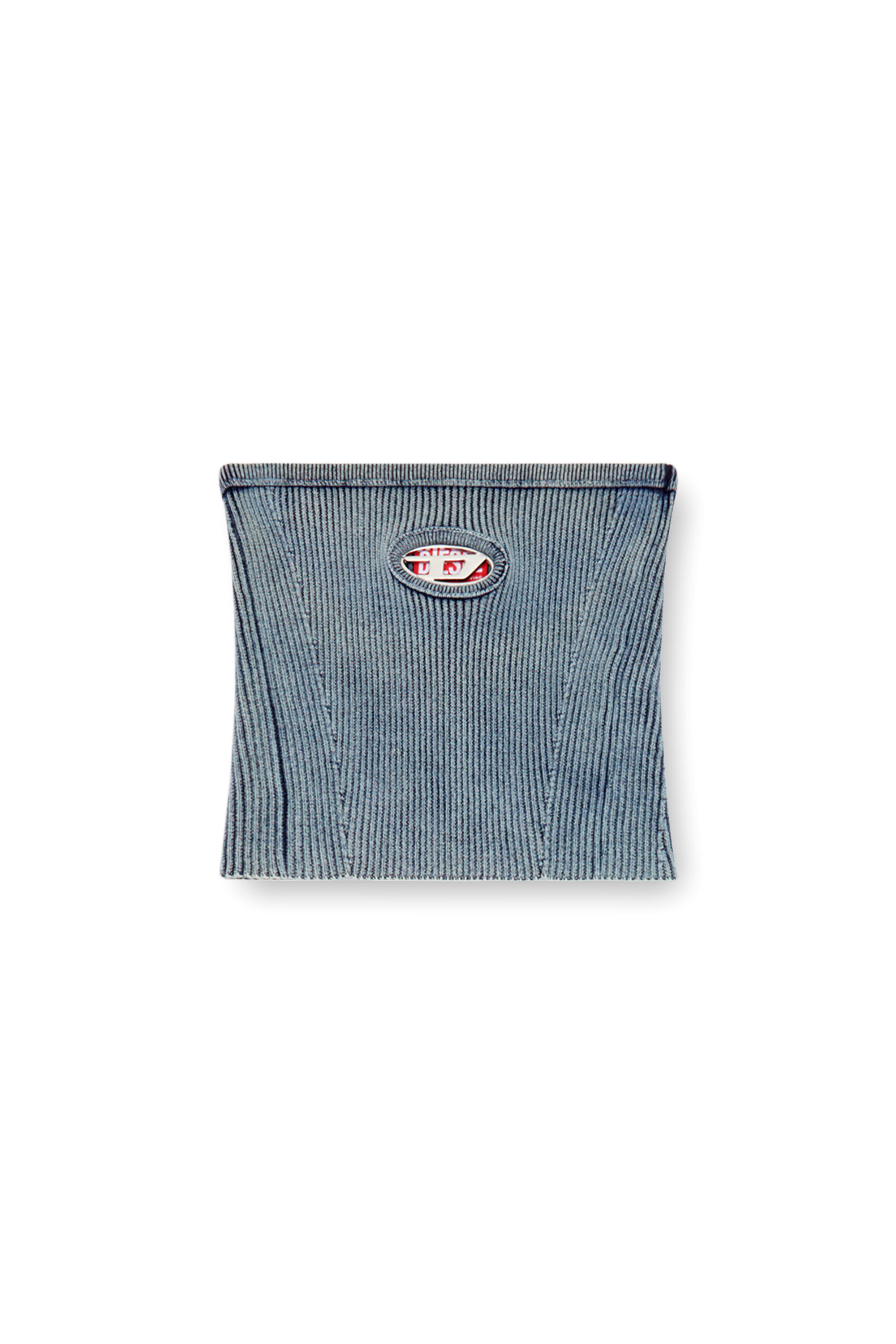 Diesel - M-CLARKSVILLEX-C, Top bandeau en maille côtelée avec Oval D Femme in Bleu - 2