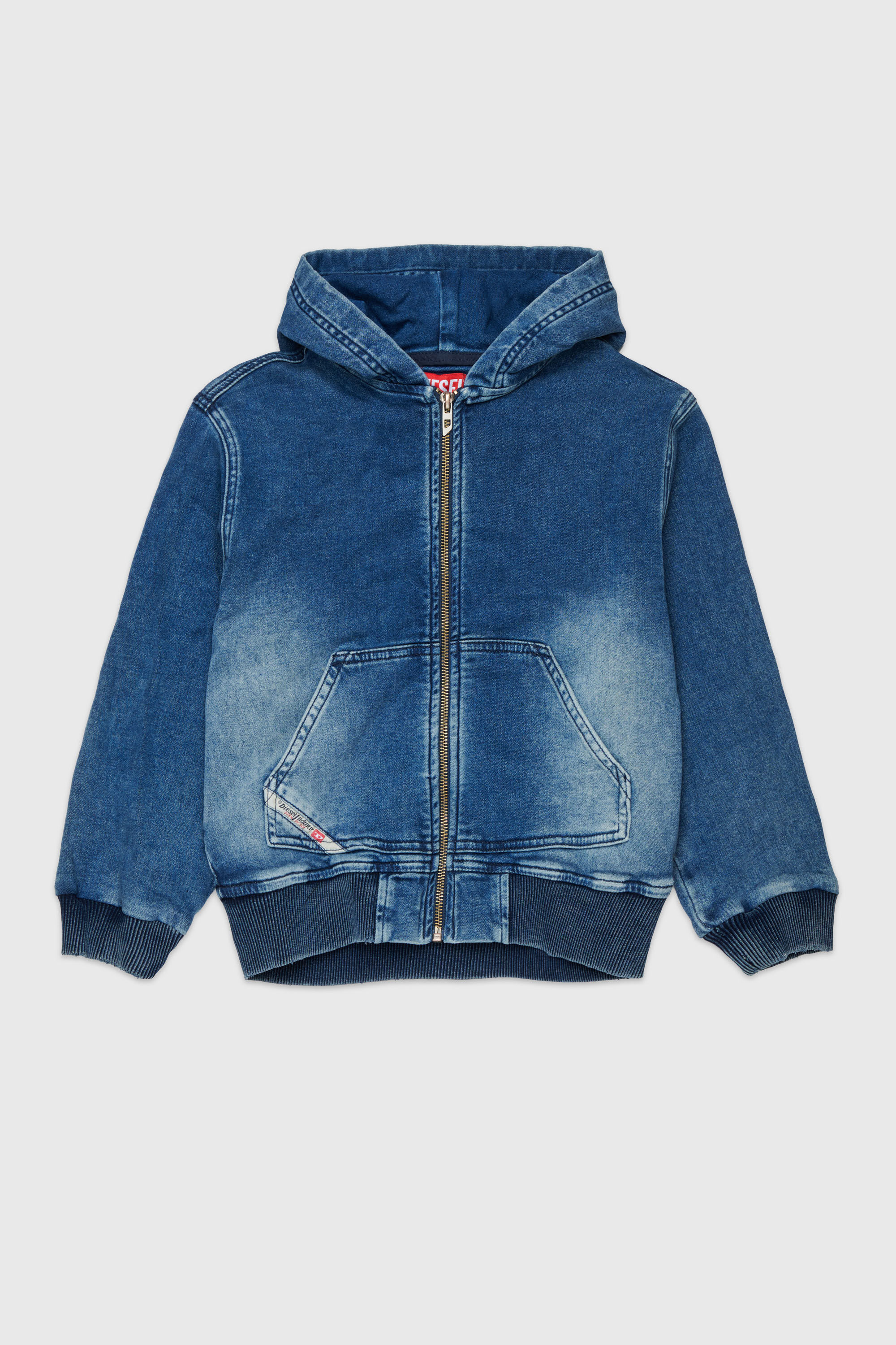 Diesel - STIMM-OVER JJJ, Sweat &agrave; capuche zipp&eacute; en JoggJeans Homme in Bleu - 1