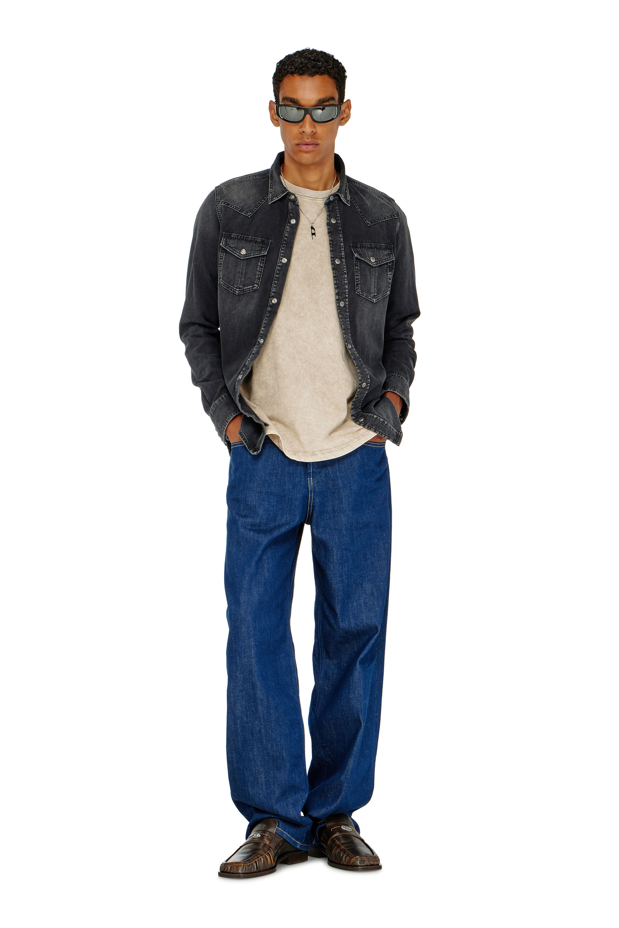 Diesel - D-VEGA, Surchemise en denim Homme in Noir - 1