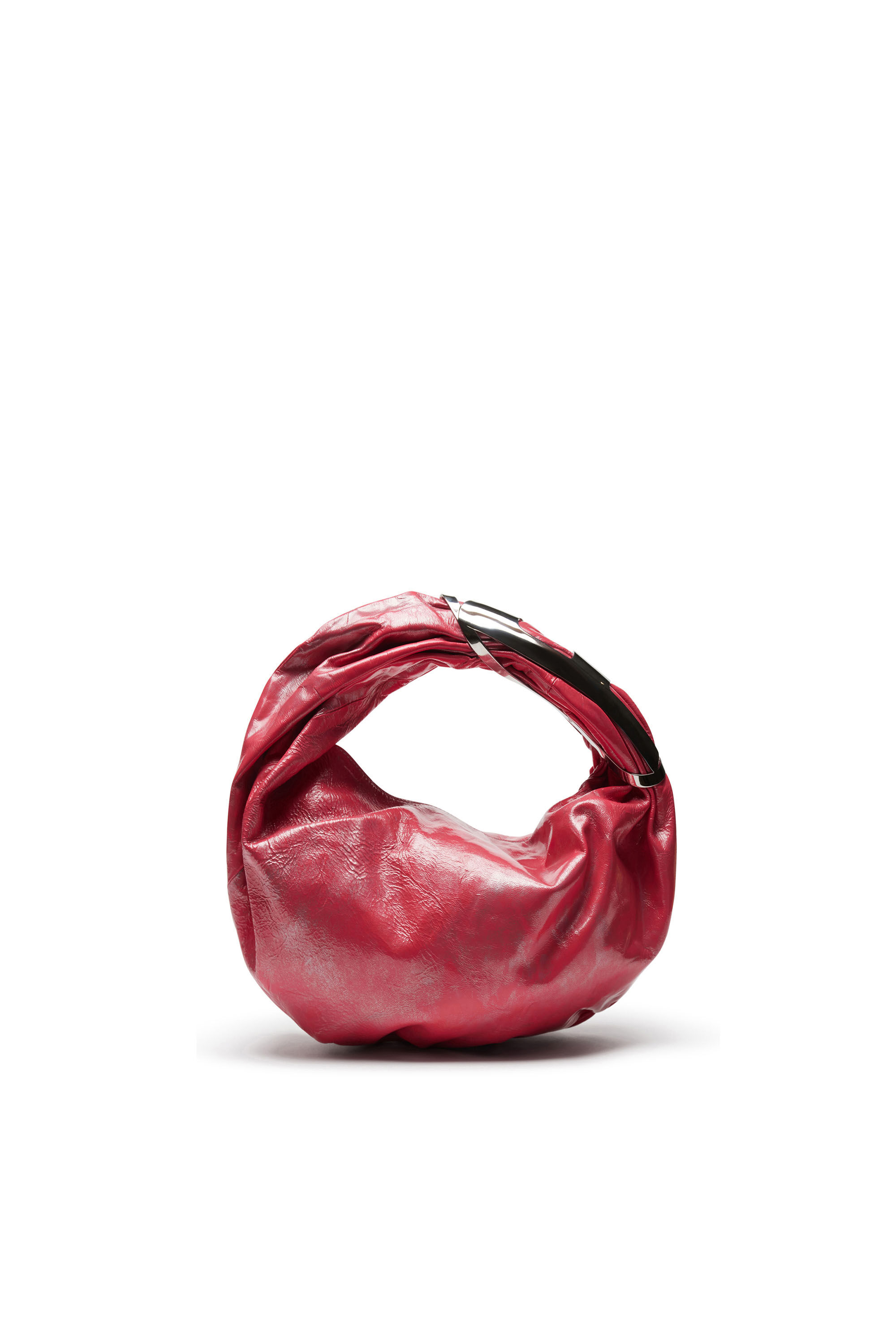 Diesel - GRAB-D HOBO S, Woman Grab-D S-Hobo bag in metallic leather in Pink - Image 3