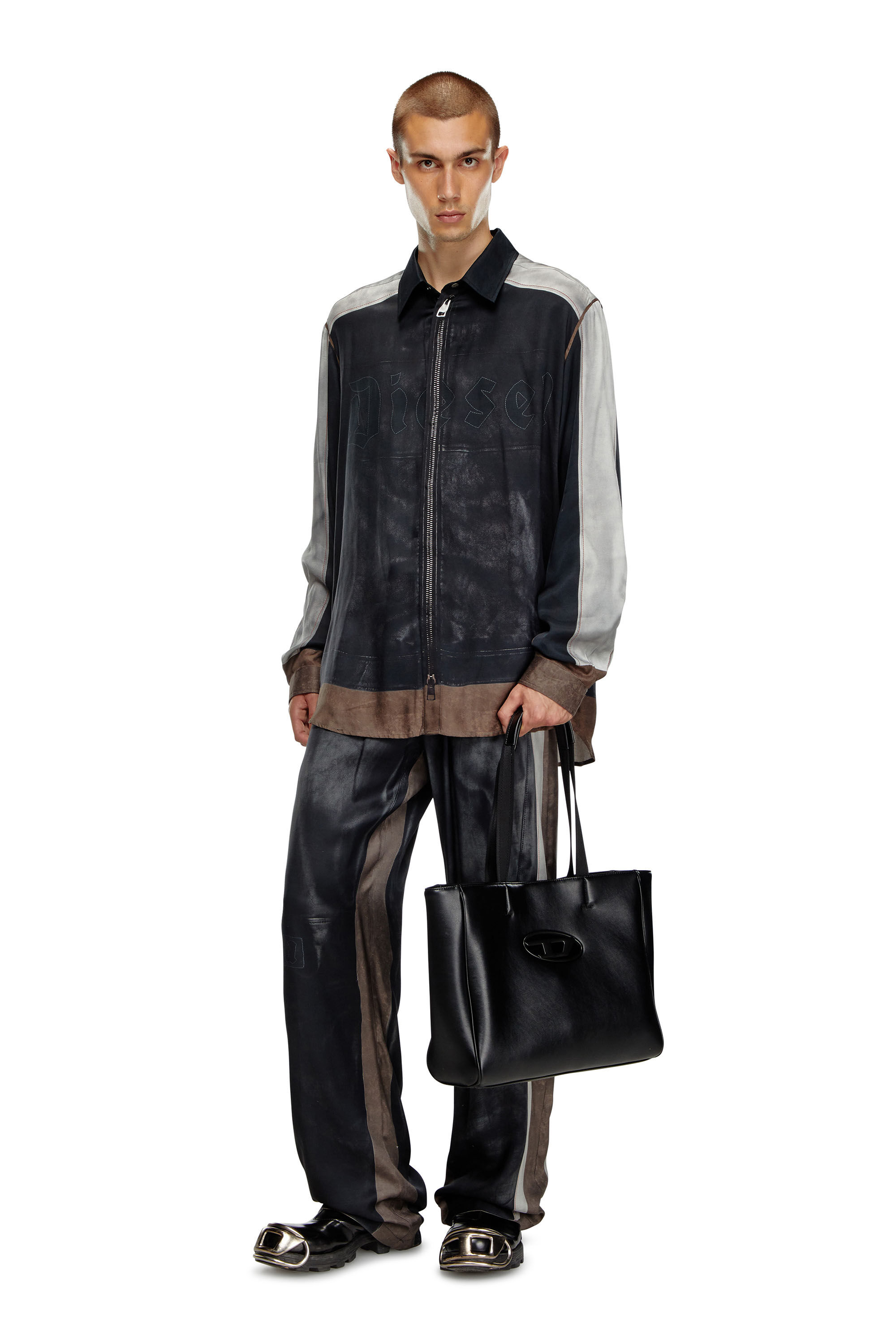 Diesel - HOLI-D SHOPPER EW, Holi-D-Sac shopper en néoprène contrecollé Mixte in Noir - 6