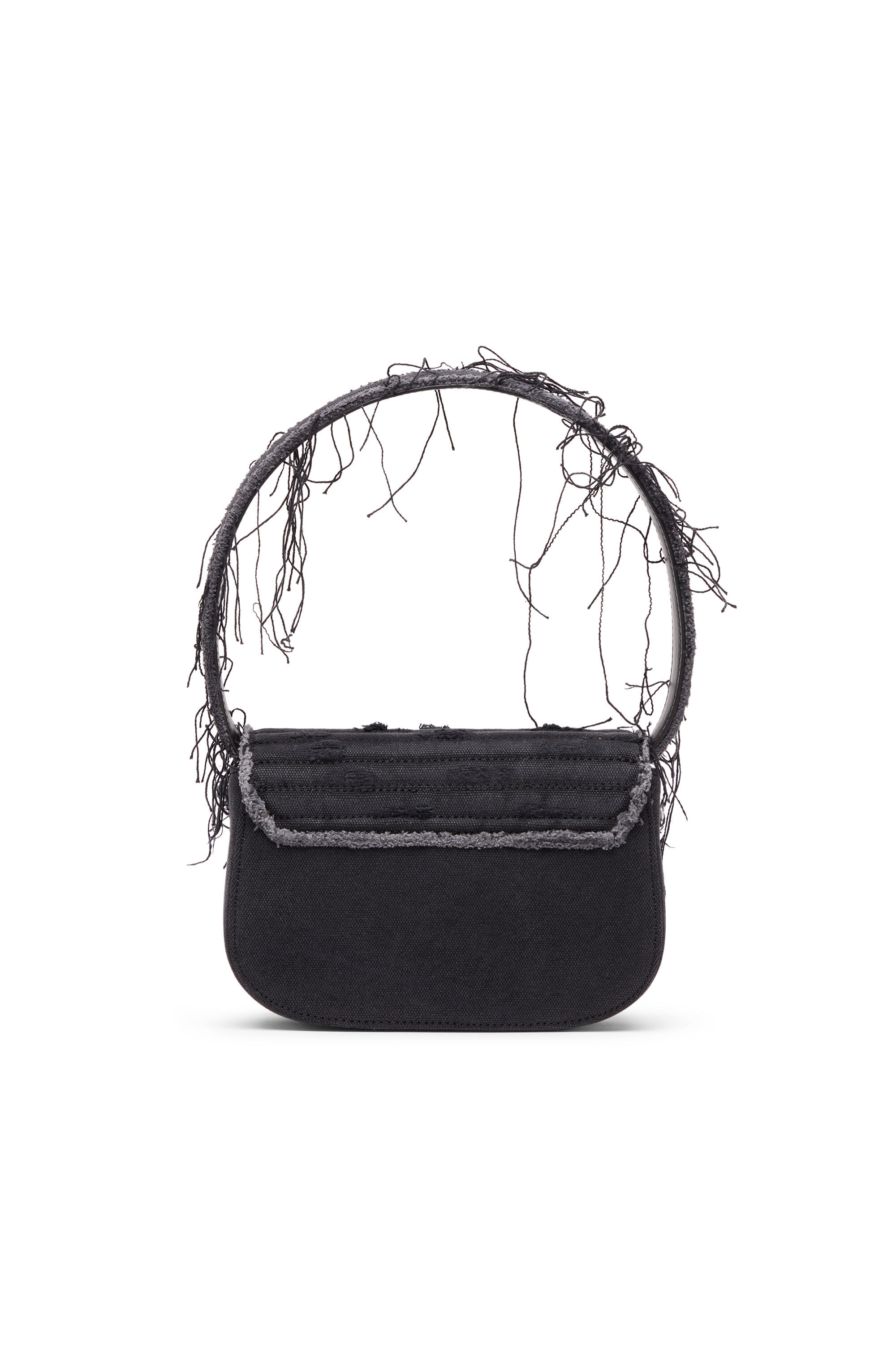 Diesel - 1DR, 1DR-Sac à bandoulière emblématique en toile et cuir Femme in Noir - 3