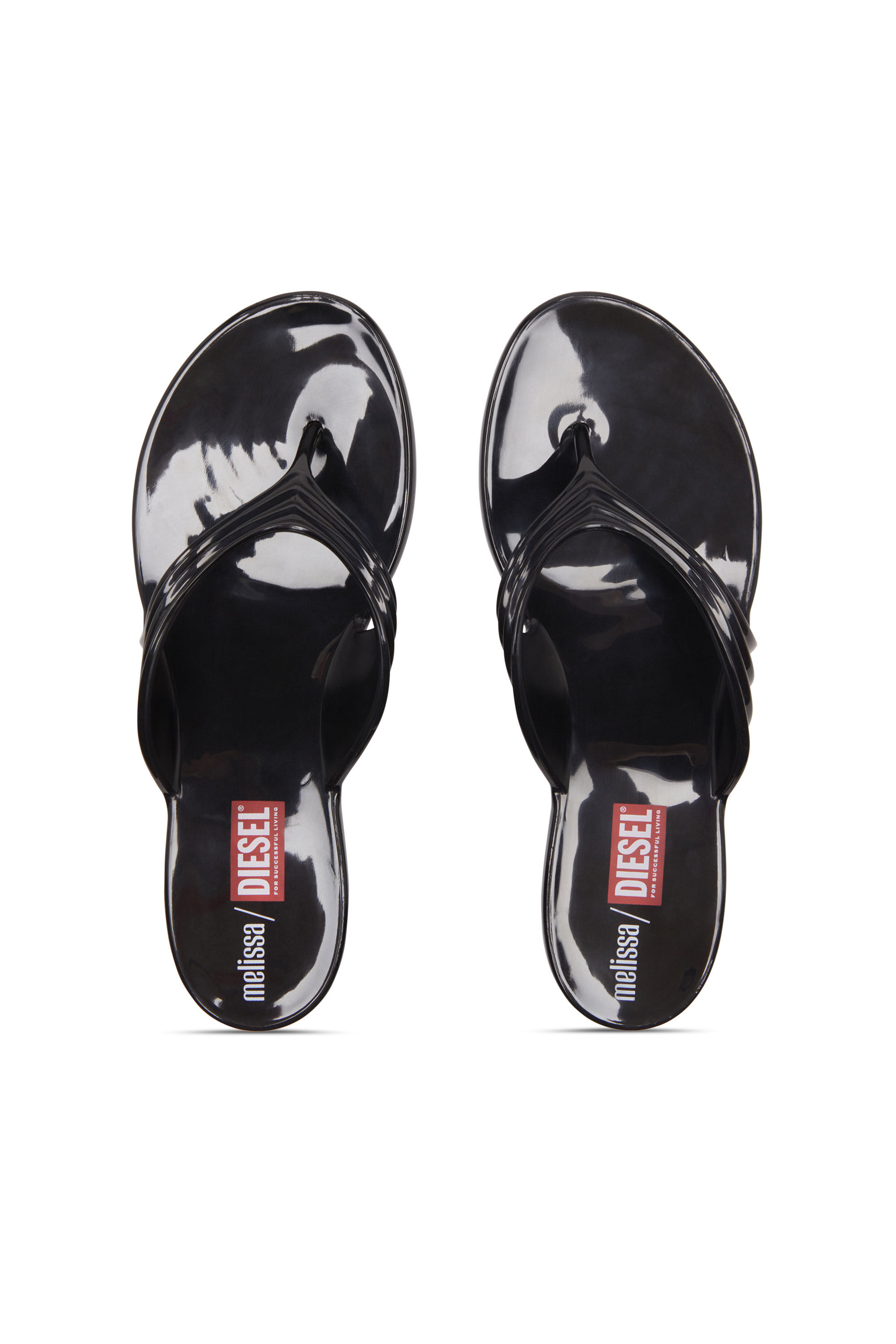 Diesel - MELISSA QUANTUM THONG, Tong sculpturale en Melflex® Femme in Noir - 4