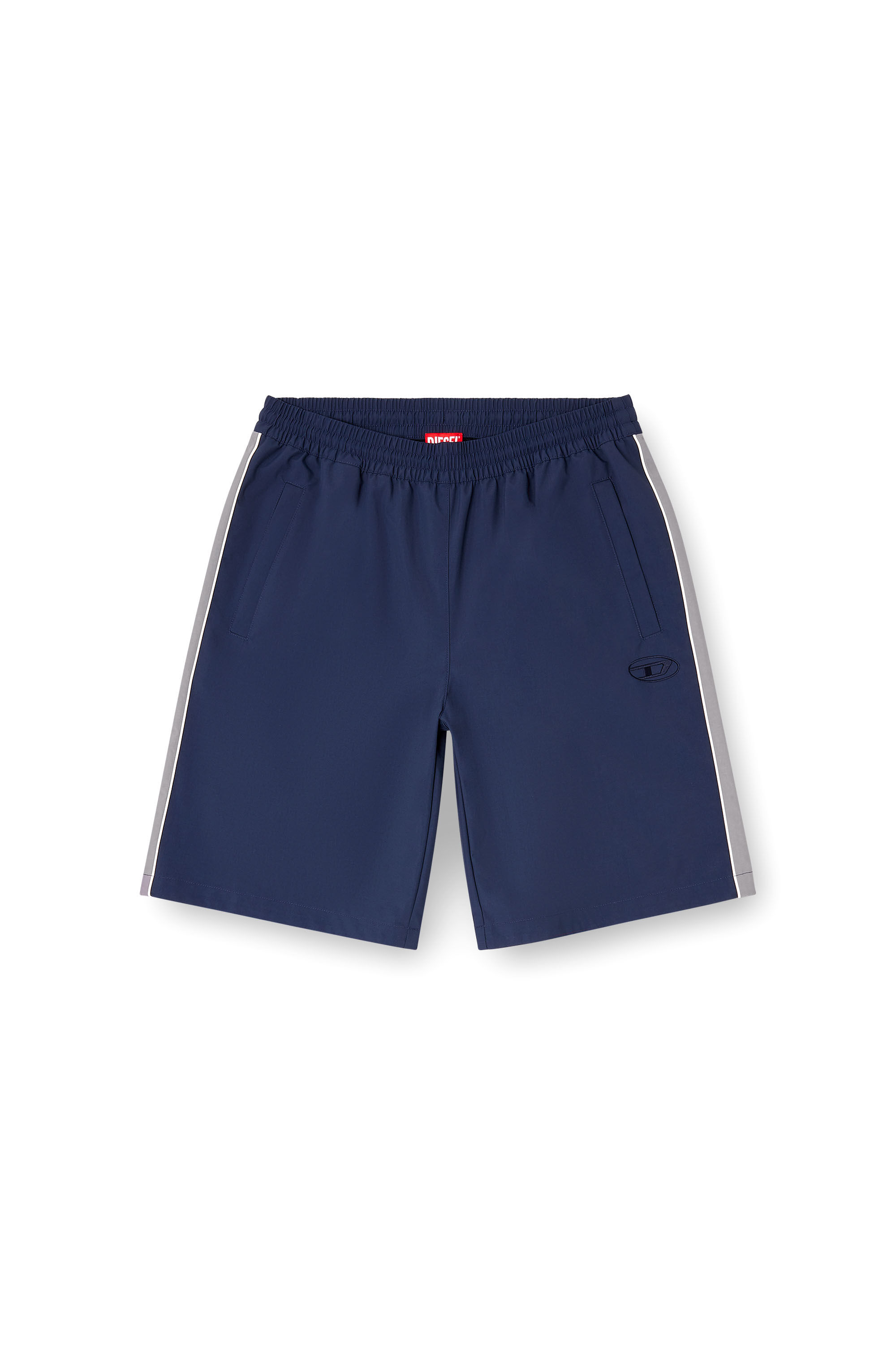 Diesel - P-HIVES-SHORT-DGAM, Short en nylon avec passepoil contrastant Homme in Bleu - 2