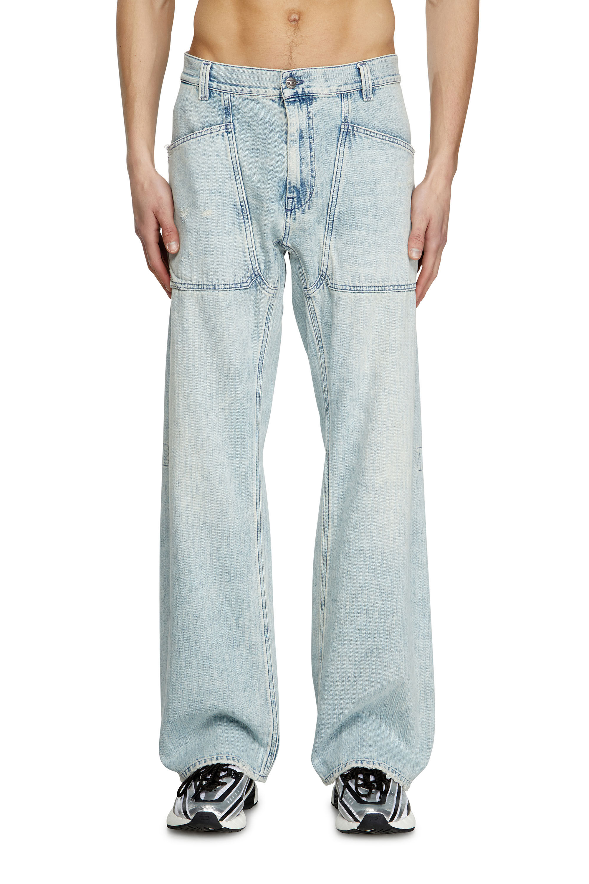 Diesel - Relaxed Jeans D-Zeta 09L60 Homme, Bleu Clair - Image 3