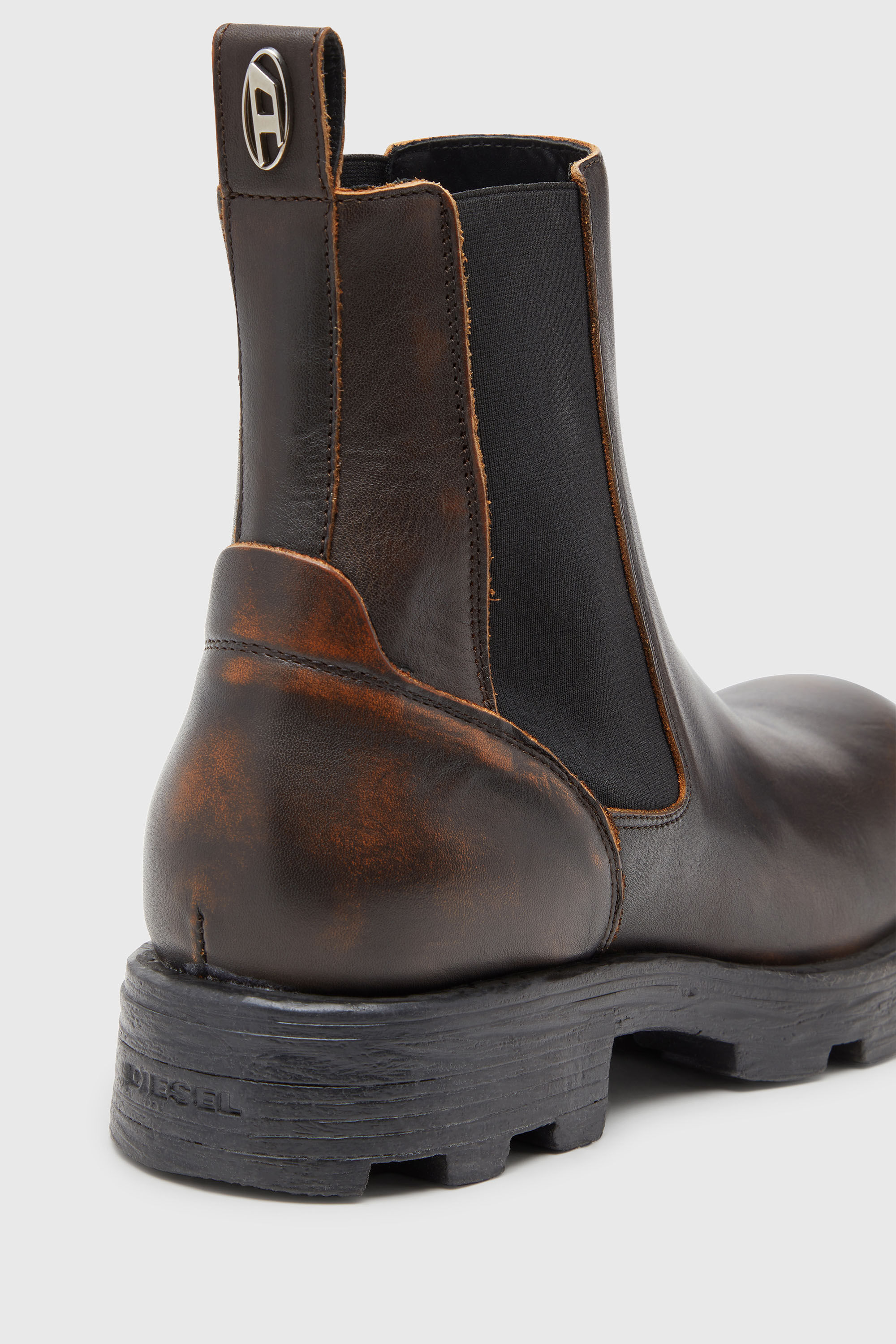 Diesel - D-HAMMER CH, D-Hammer-Bottines Chelsea en cuir bross&eacute; Homme in Marron - 6