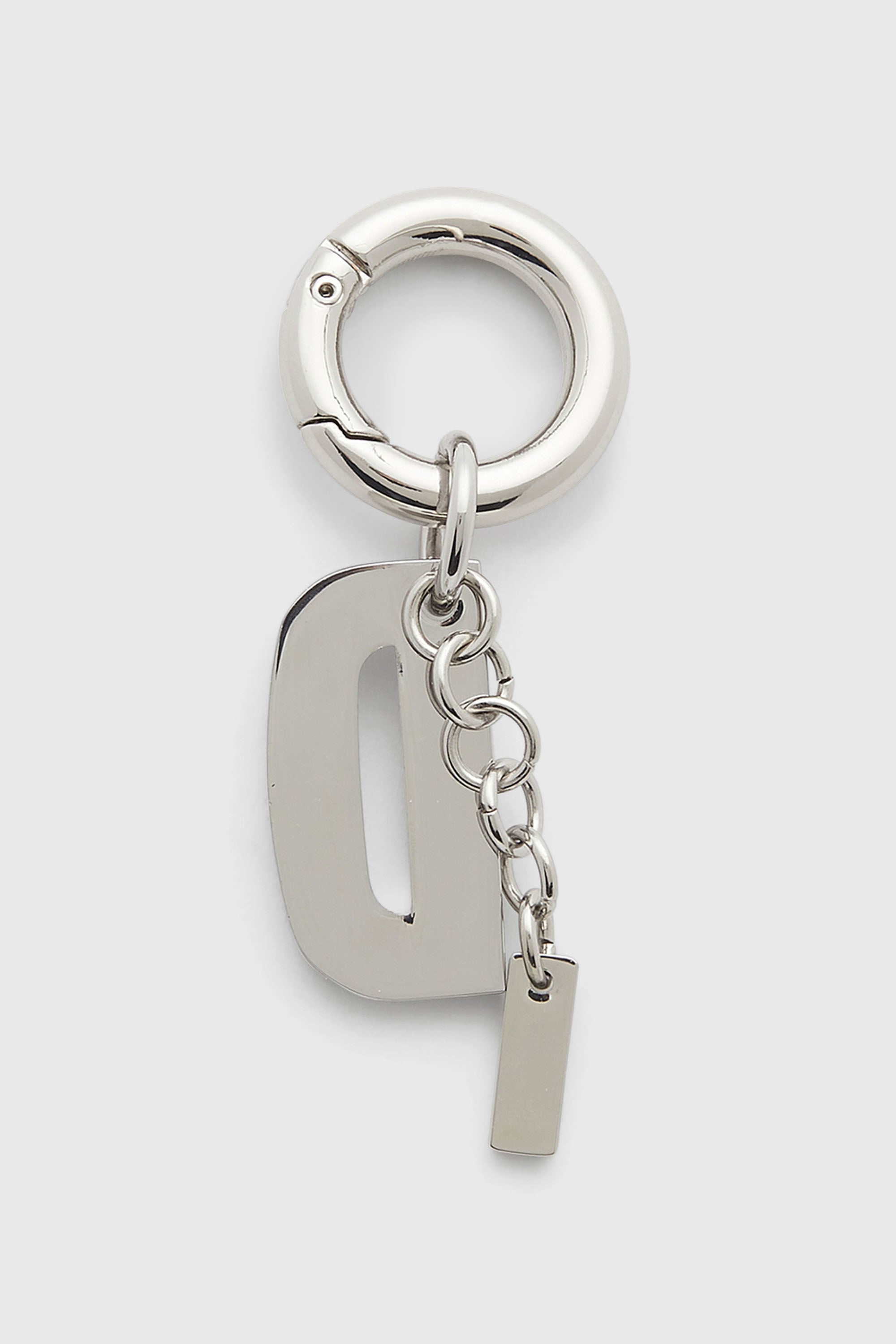Diesel - CHARM-D, Porte-cl&eacute;s en m&eacute;tal avec pendentif cristal D Femme in Gris argent&eacute; - 2