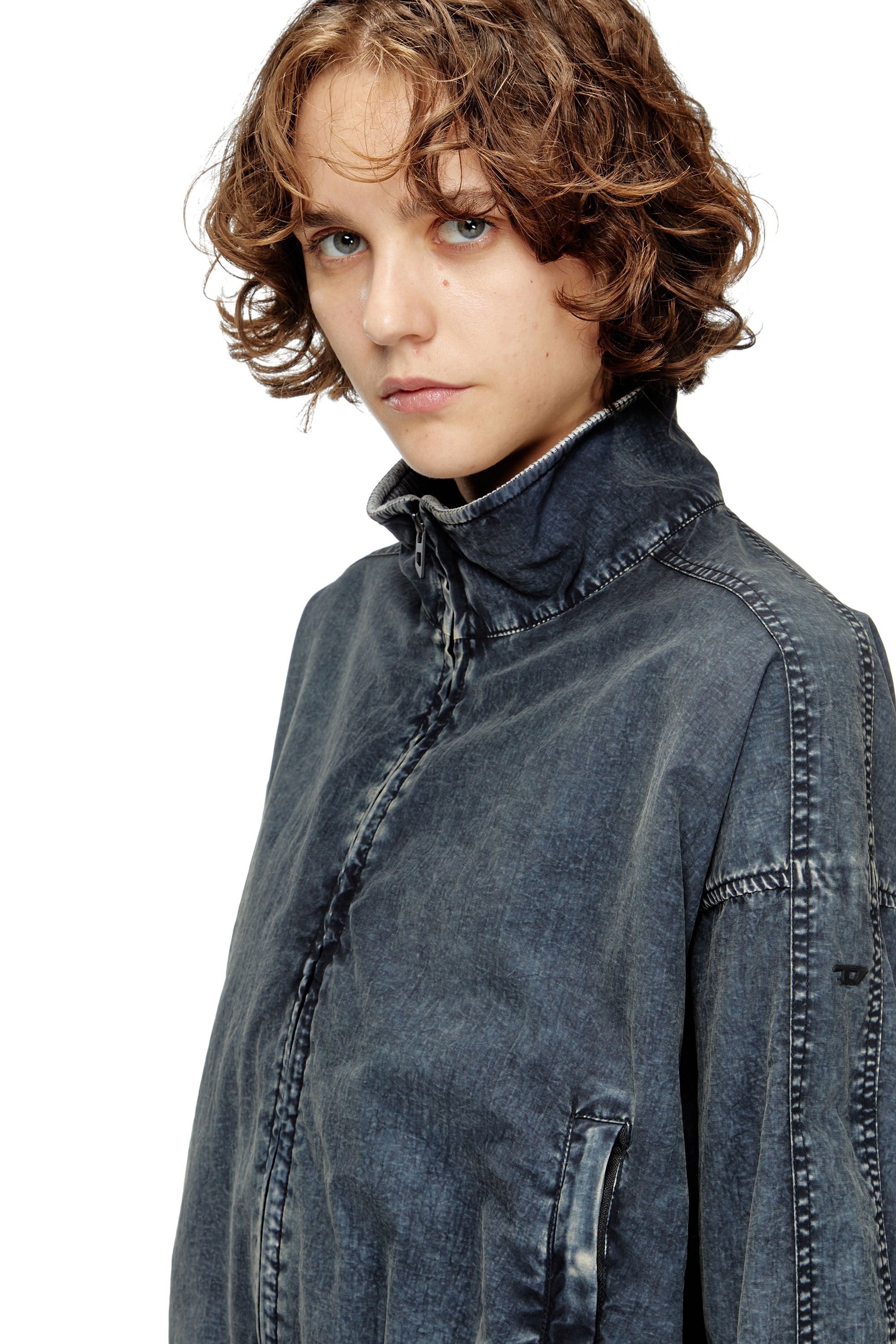 Diesel - G-LEAM-R1, Veste cropped en taslan de nylon recyclé Femme in Bleu - 5