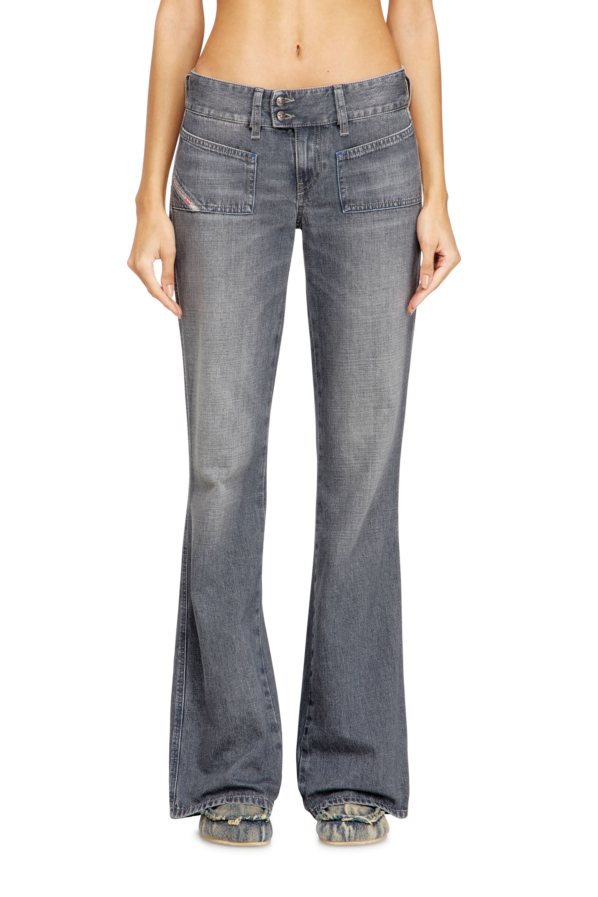 Diesel - Bootcut Jeans D-Hush 09N83 Femme, Gris - Image 3