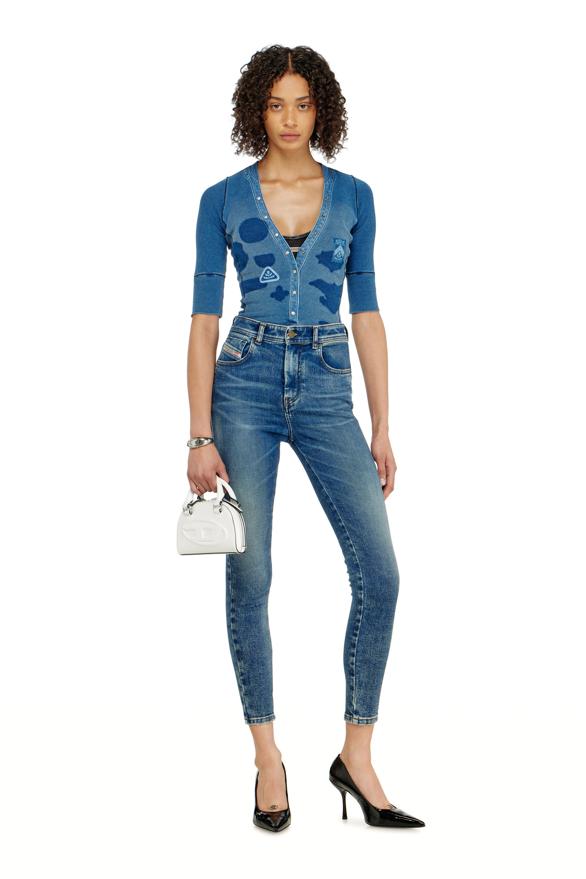 Diesel - Skinny Jeans 1984 Slandy-High 09P72 Femme, Bleu moyen - Image 1