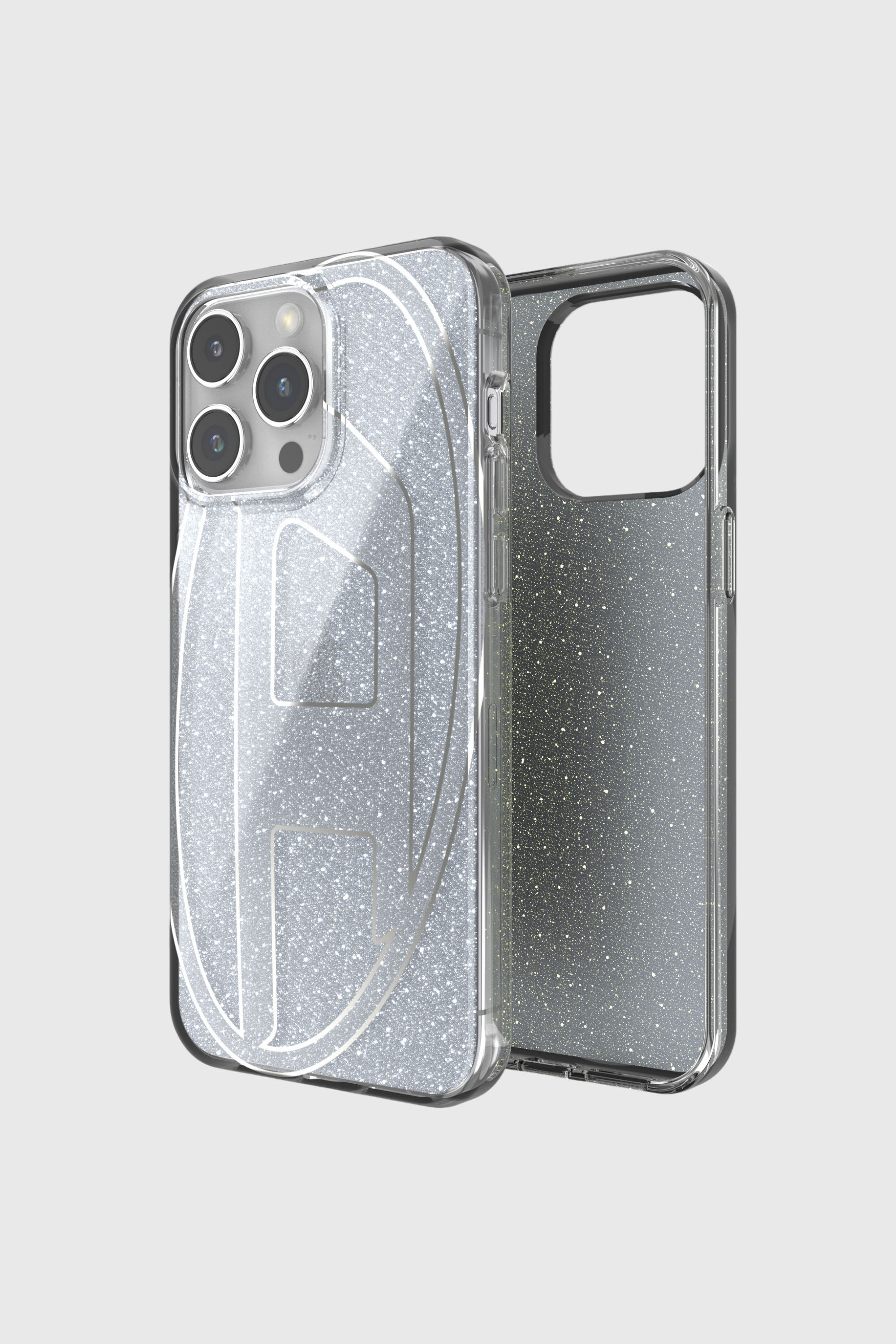 Diesel - 60033 AOP CASE, Coque glitter pur iP 15 Pro Max Mixte in Gris argent&eacute; - 1