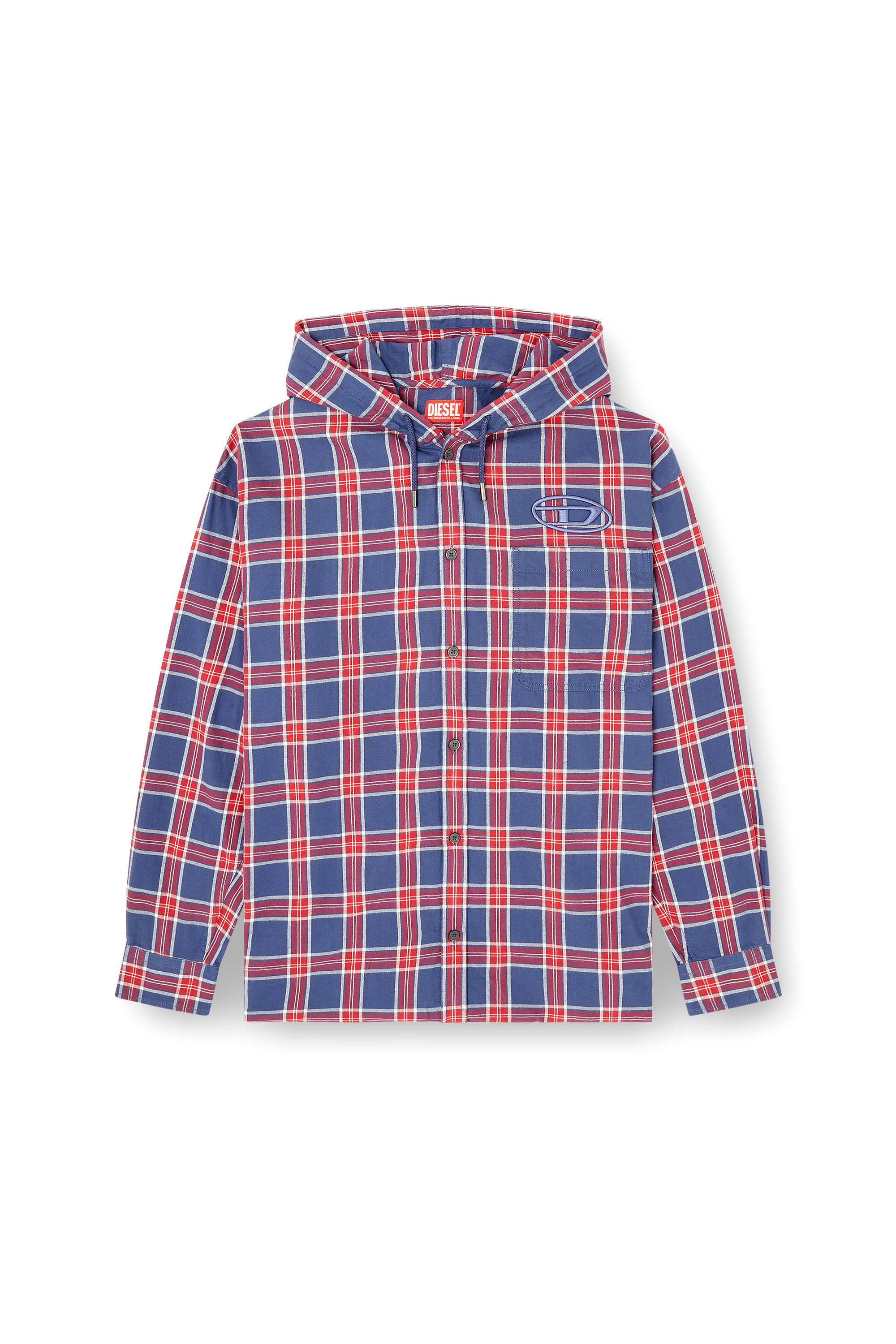 Diesel - S-DEWNY-HOOD-AJFI, Chemise à capuche en coton avec broderie 3D Homme in Polychrome - 2