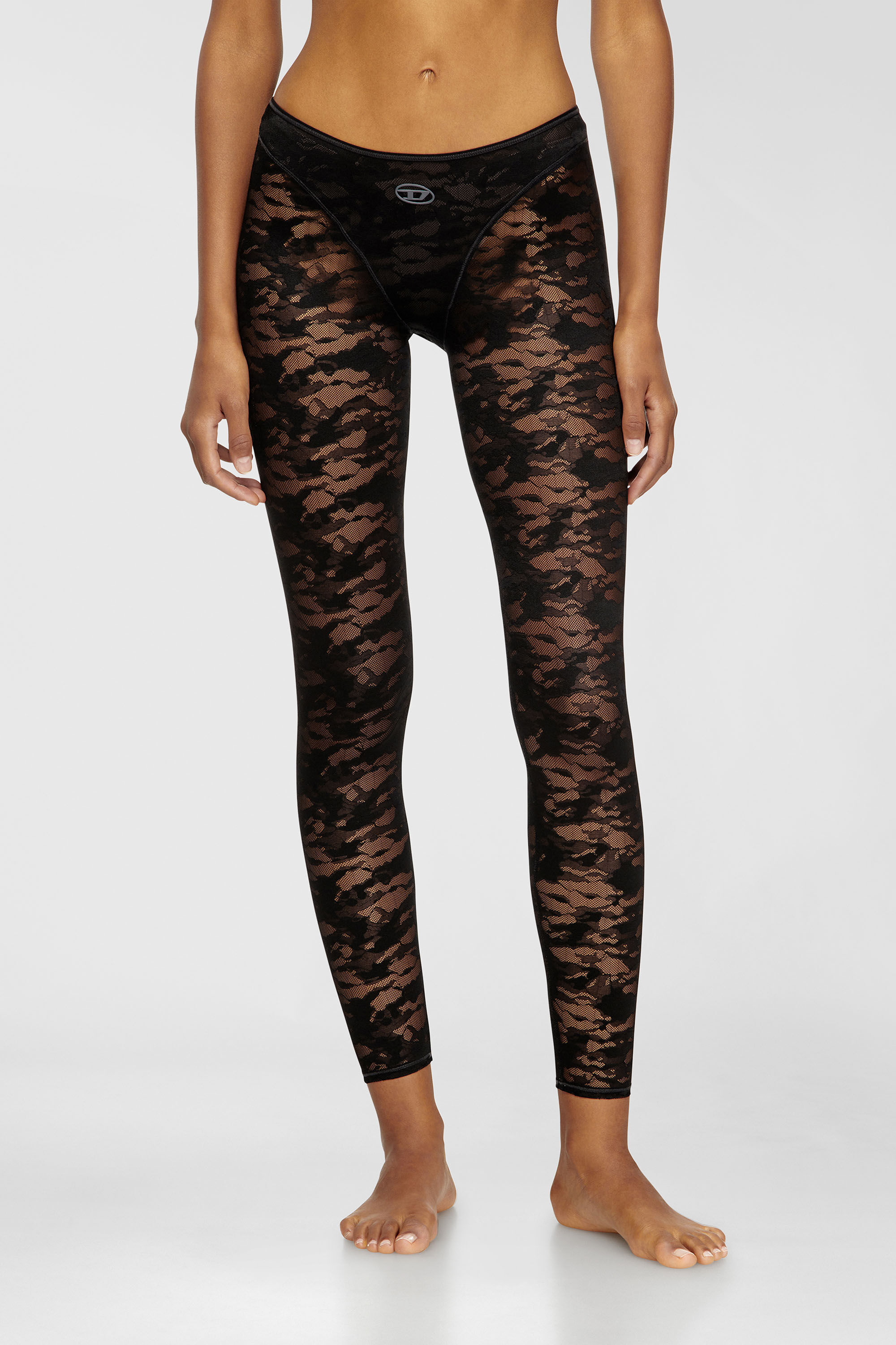 Diesel - CLAIRE-UTLT, Legging en dentelle camouflage Femme in Noir - 3