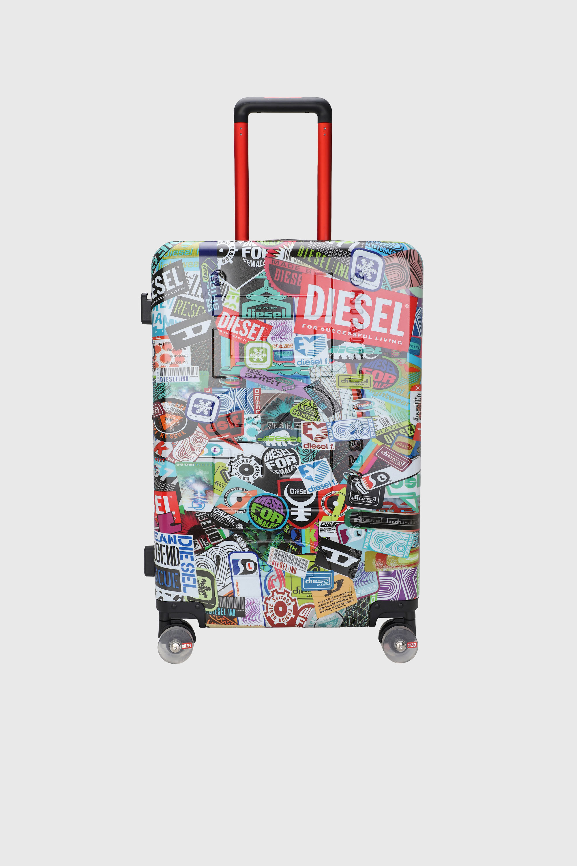 Diesel - DIESEL PC PRINTED TROLLEY-STICKERS- DSL0, Valise taille M style autocollants Mixte in Polychrome - 1