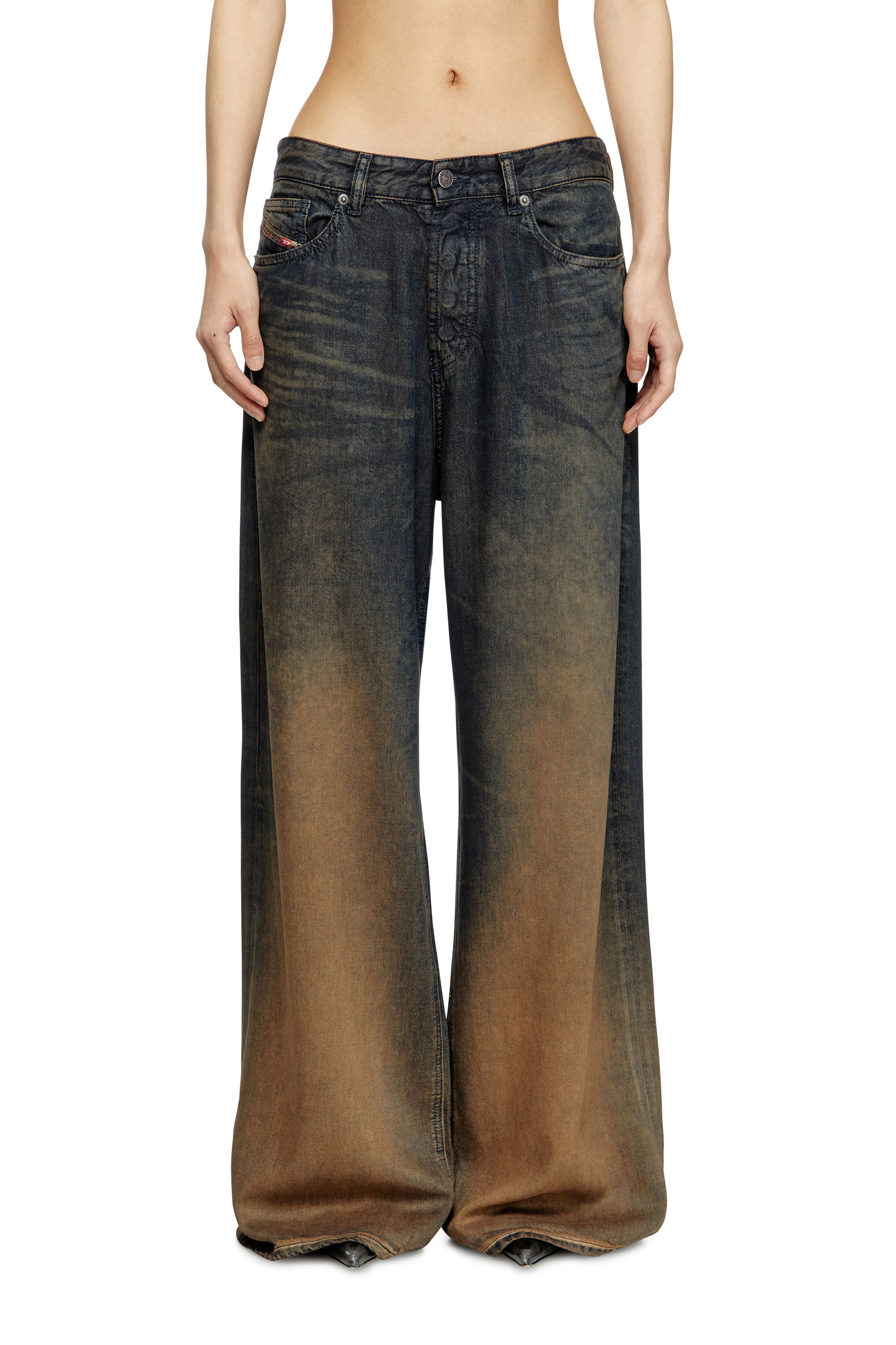 Diesel - Relaxed Jeans 1996 D-Sire 068TF Femme, Bleu/Marron - Image 3