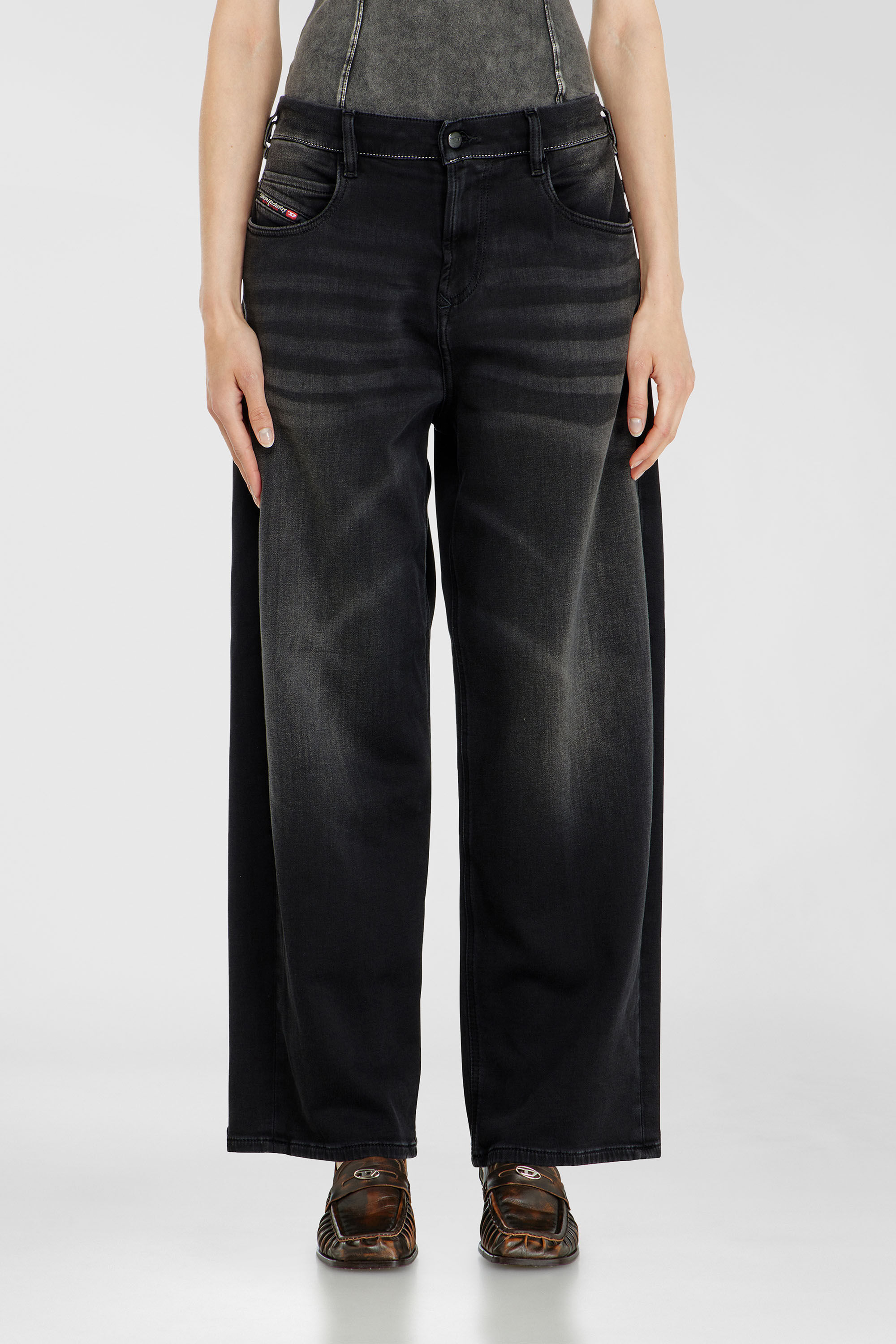 Diesel - Relaxed 2097 D-Enim-M Joggjeans&reg; 09P90 Mixte, Noir/Gris fonc&eacute; - Image 4