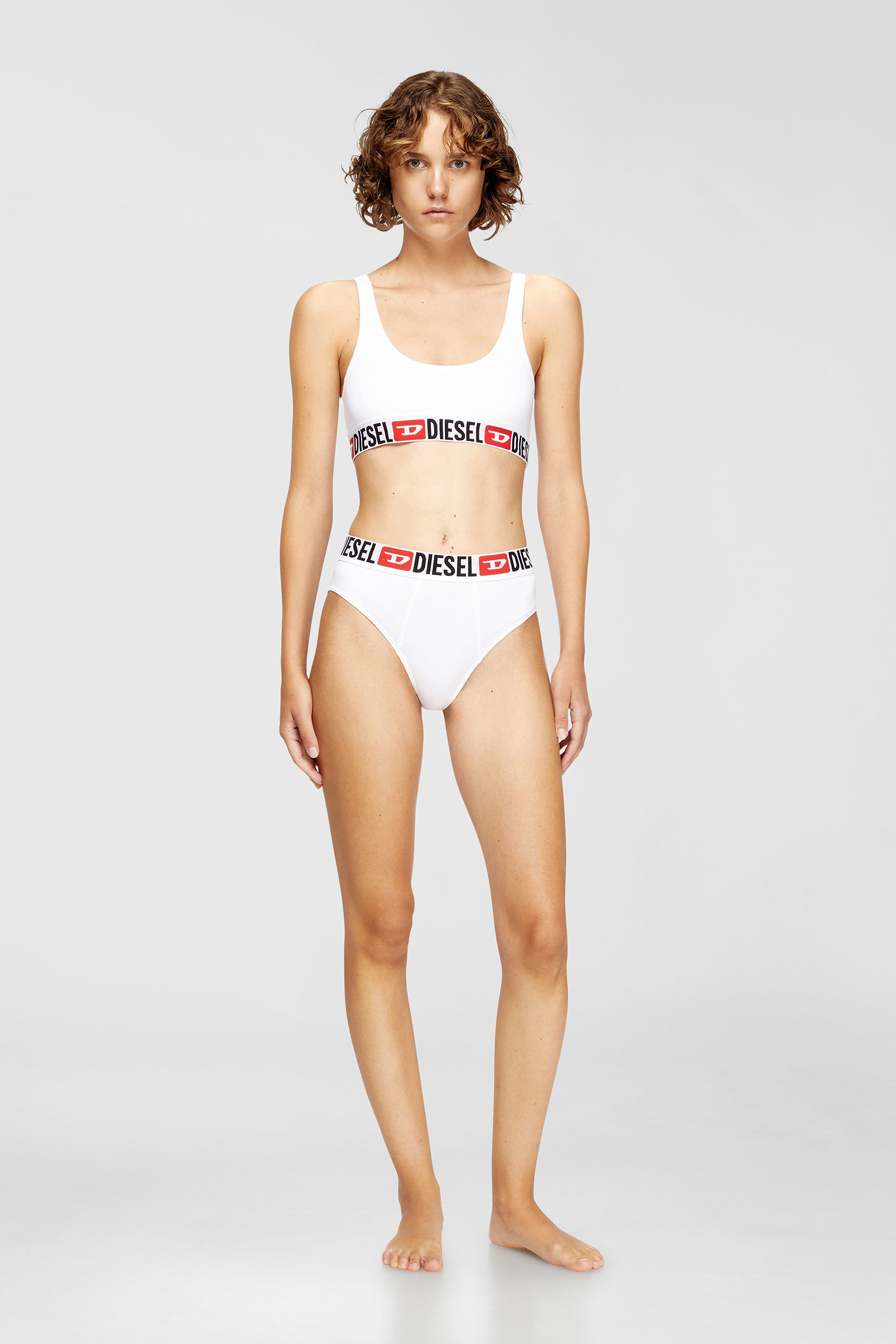 Diesel - UFSB-ORIBA, Bralette avec bande logo Femme in Blanc - 1