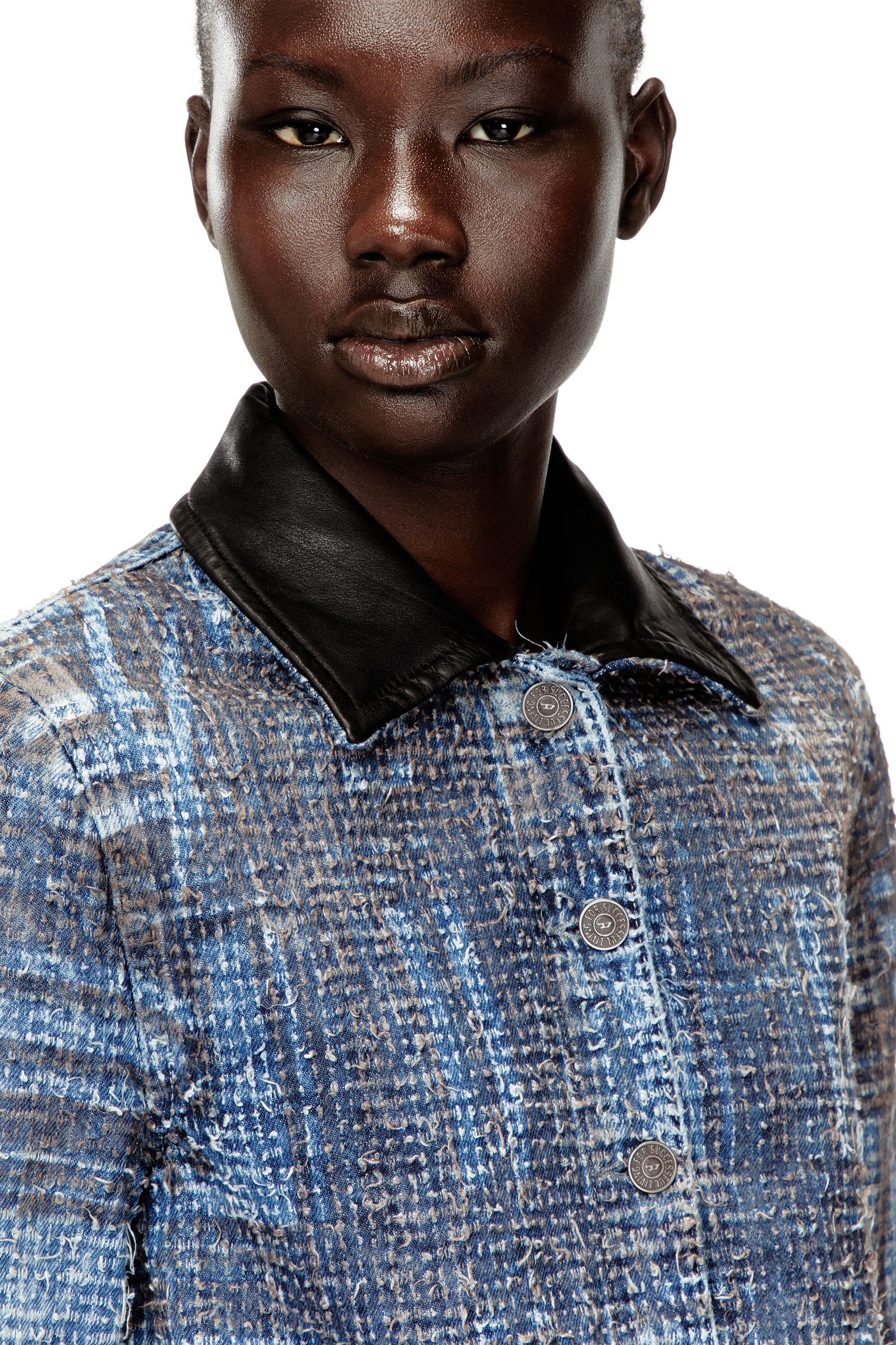 Diesel - DE-ATELI-S, Veste courte en denim bouclé graphique Femme in ToBeDefined - 4