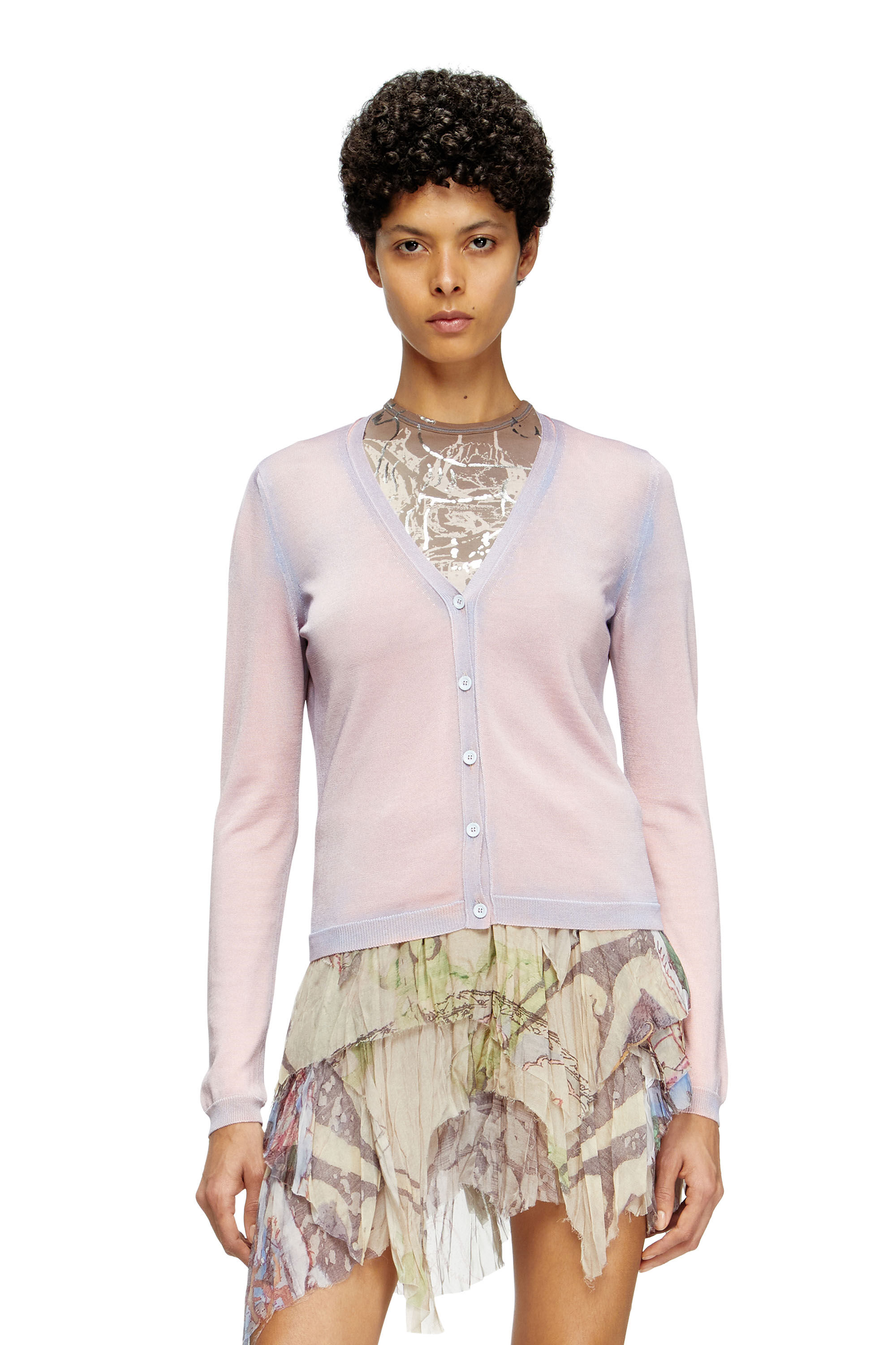 Diesel - M-VITTA, Cardigan effet dégradé Femme in Rose - 3