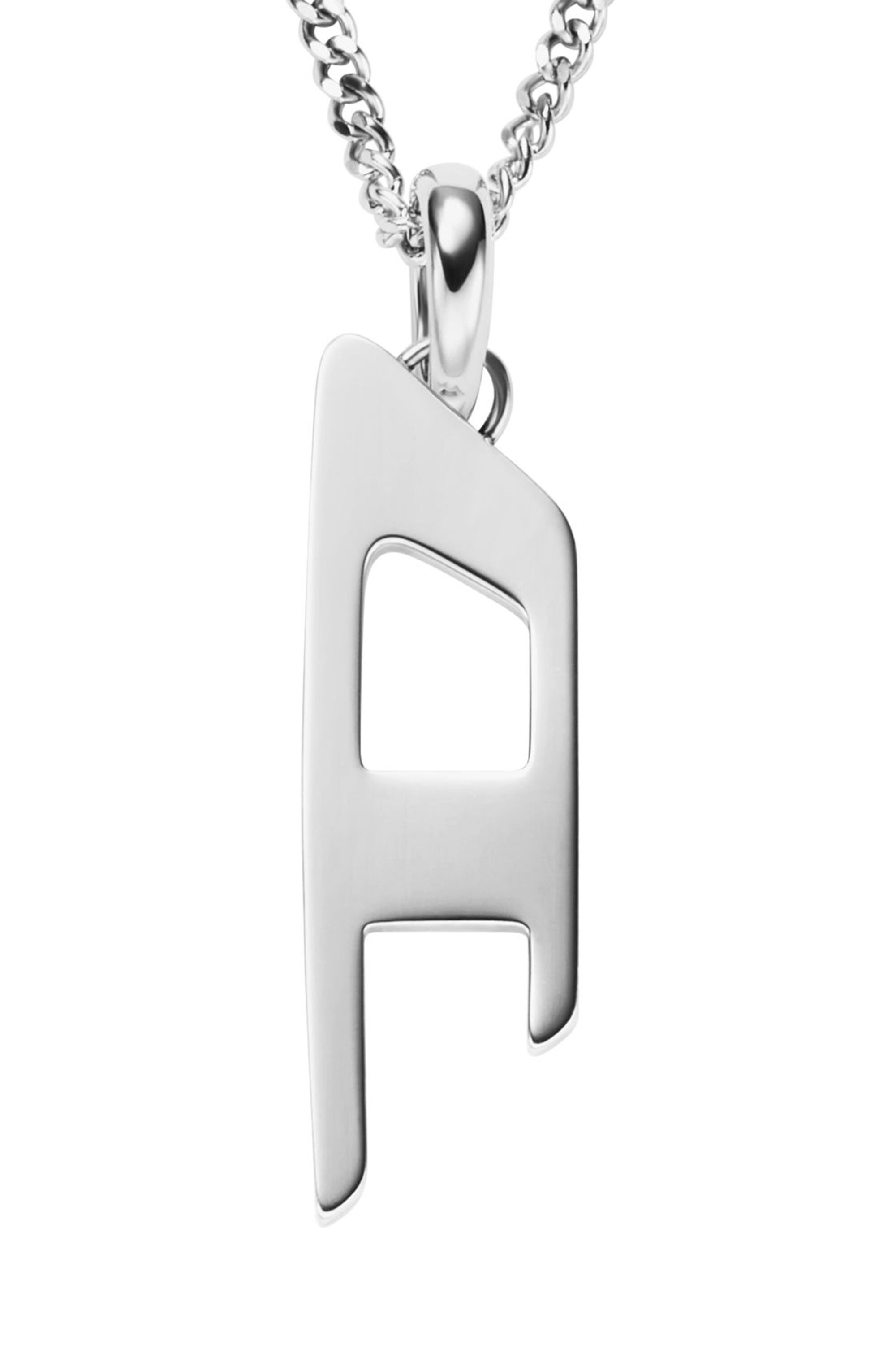 Diesel - DX1625040 JEWELLERY, Collier avec pendentif logo D en acier inoxydable Mixte in Gris argenté - 2