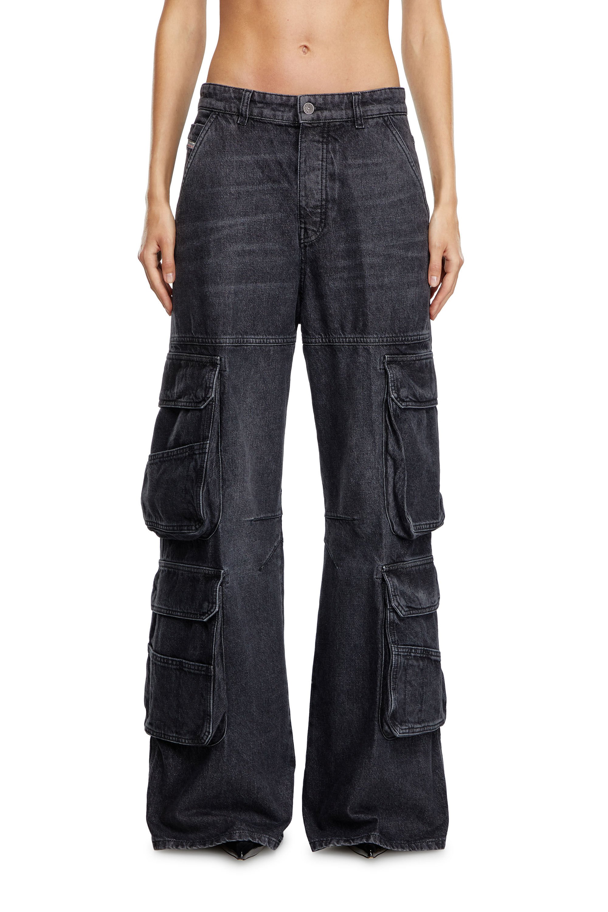 Diesel - Femme Straight Jeans 1996 D-Sire 0HLAA, Noir/Gris foncé - Image 3