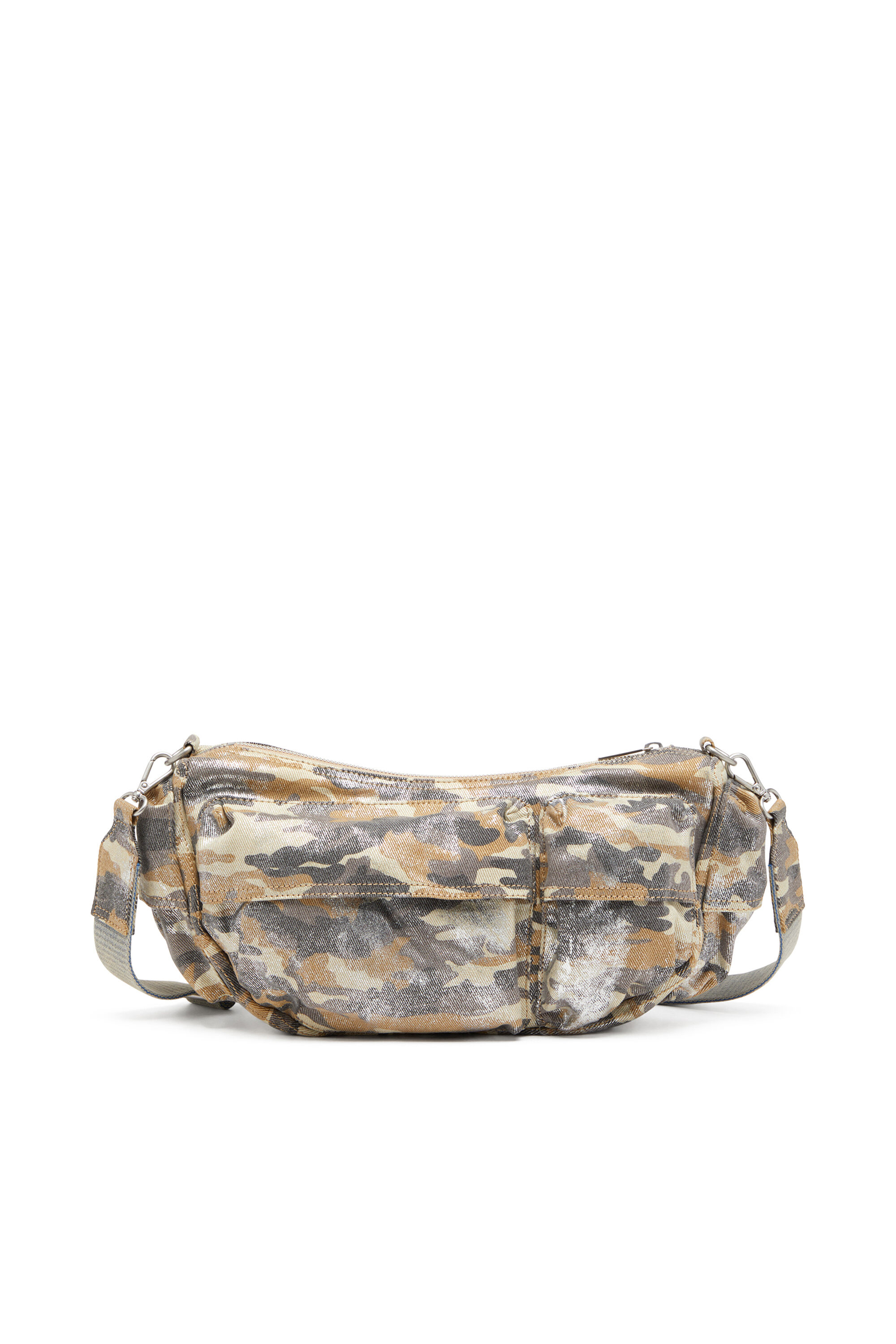 Diesel - MULTI-PKTS SHOULDER BAG X, Multi-Pkts-Sac multi-poches en sergé au motif camouflage métallisé Femme in Polychrome - 3