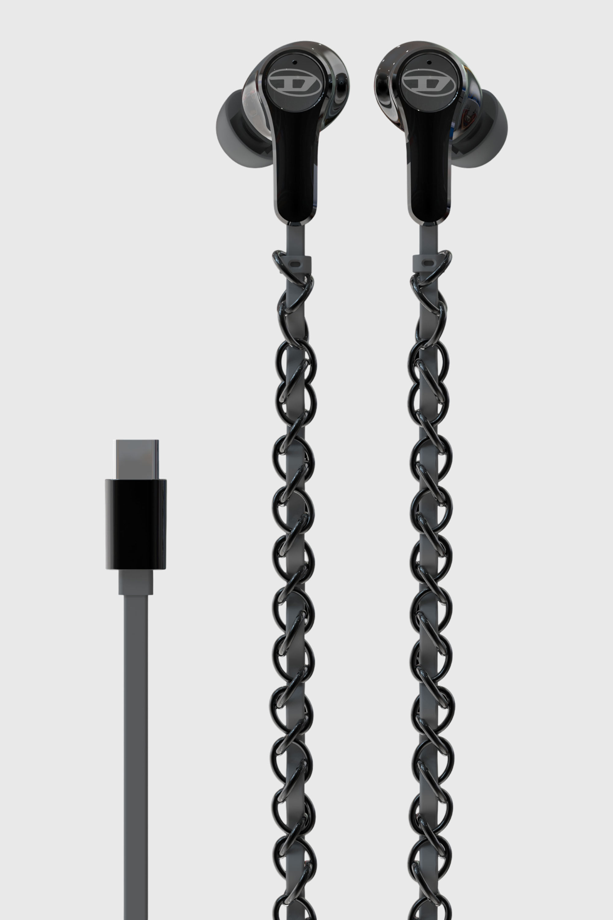 Diesel - 60686 WIRED EARBUDS WIRED EARBUDS, &Eacute;couteurs noirs filaires et charms Mixte in Noir - 2
