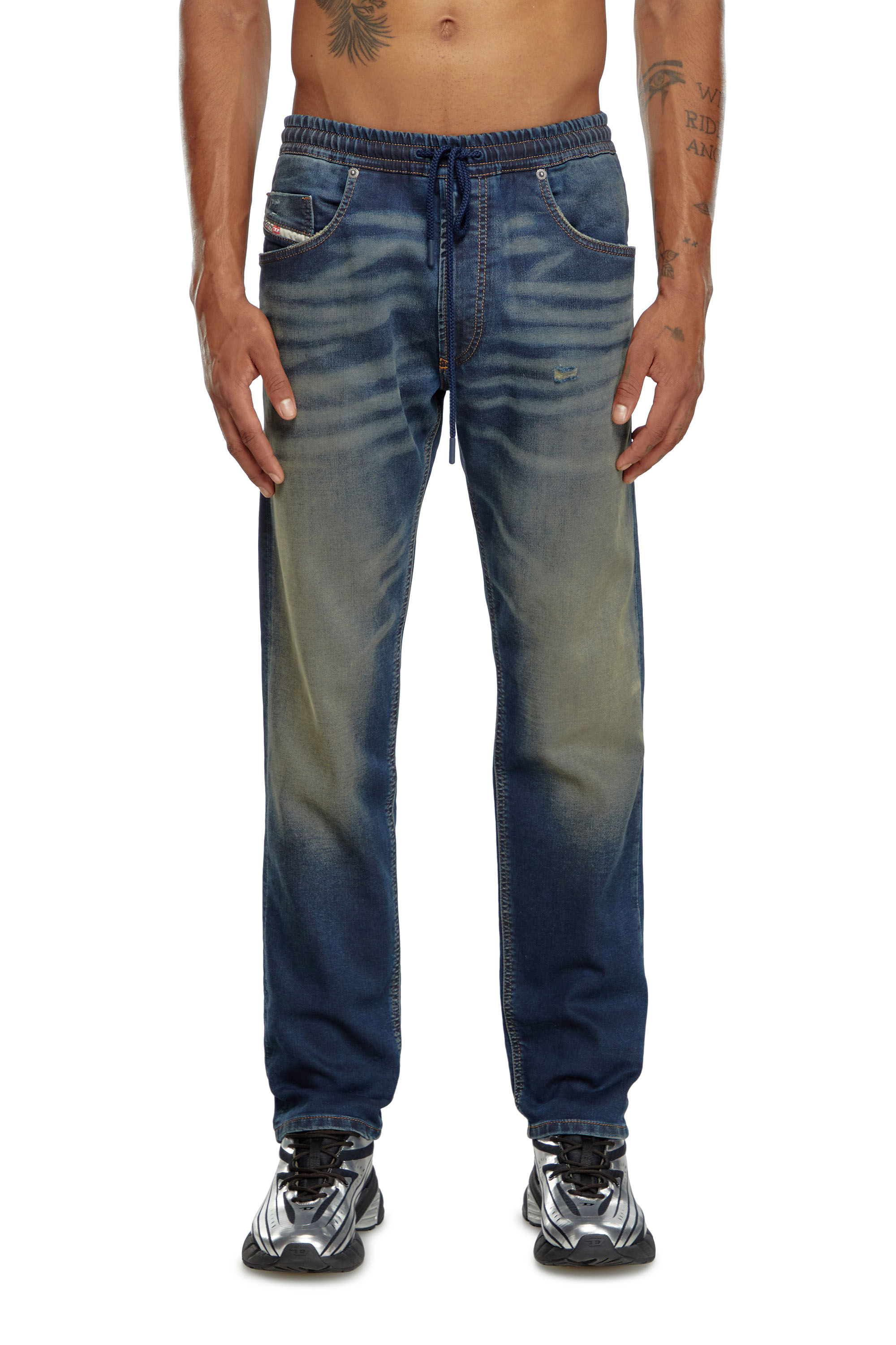 Diesel - Homme Tapered 2030 D-Krooley Joggjeans® 09J34, Bleu Foncé - Image 3