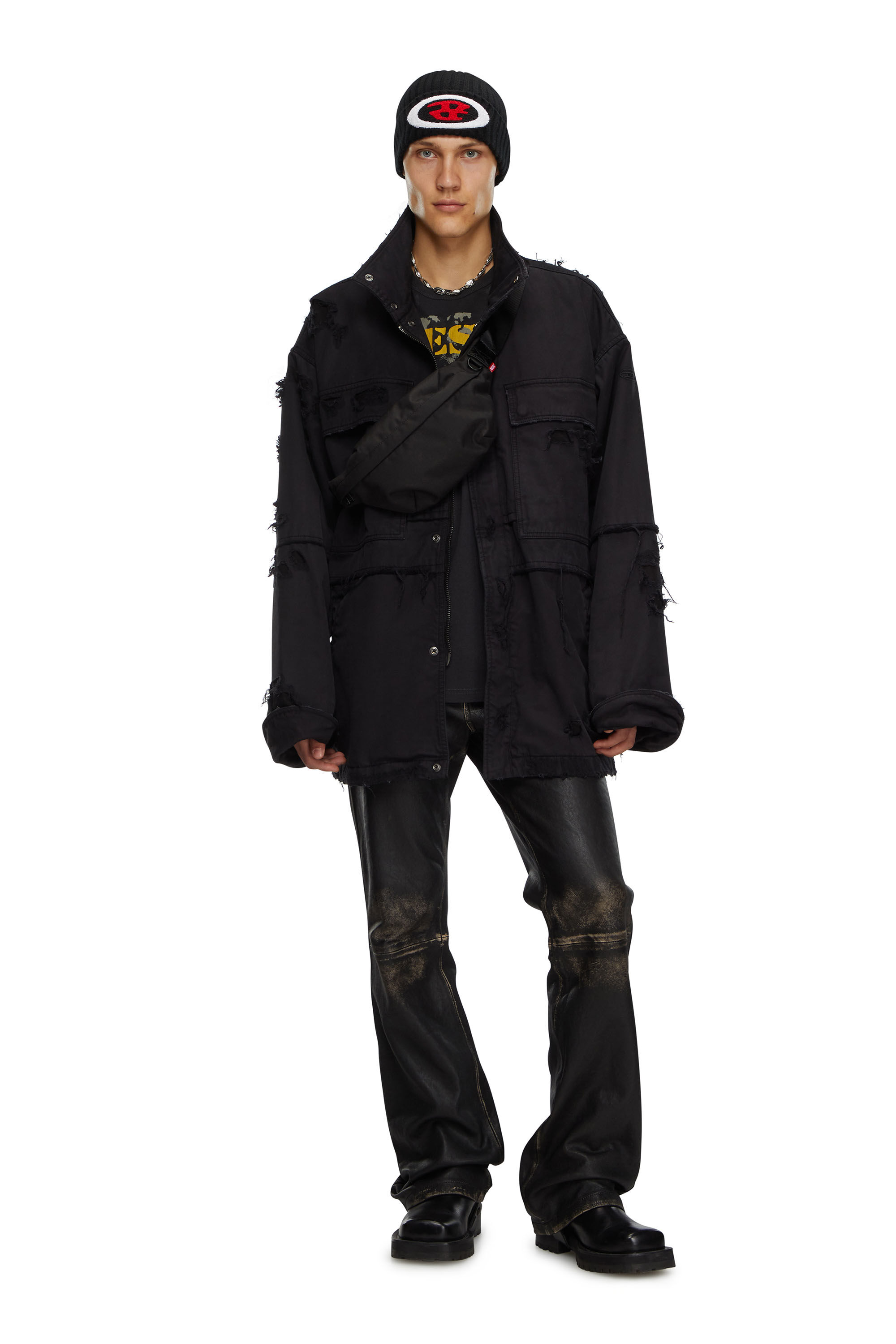 Sac a ceinture D Bsc X femme en toile resistante Noir Diesel