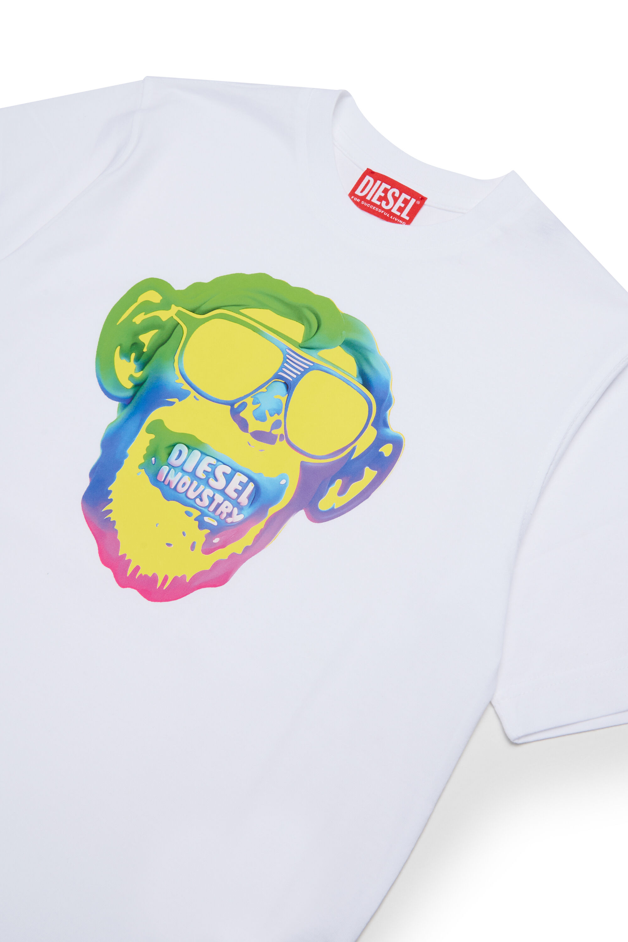 Diesel - TMONKEY OVER, Man's T-shirt with monkey print in White - 3