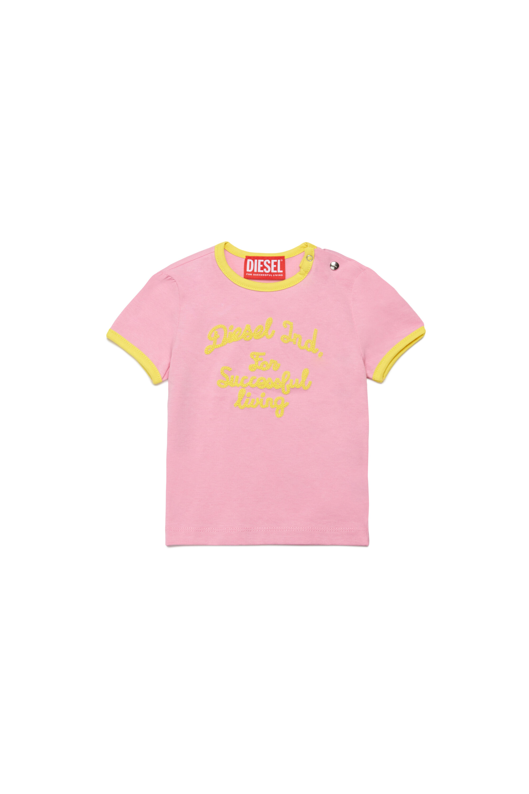 Diesel - TELAB, T-shirt &agrave; anneau avec broderie Femme in Rose - 1
