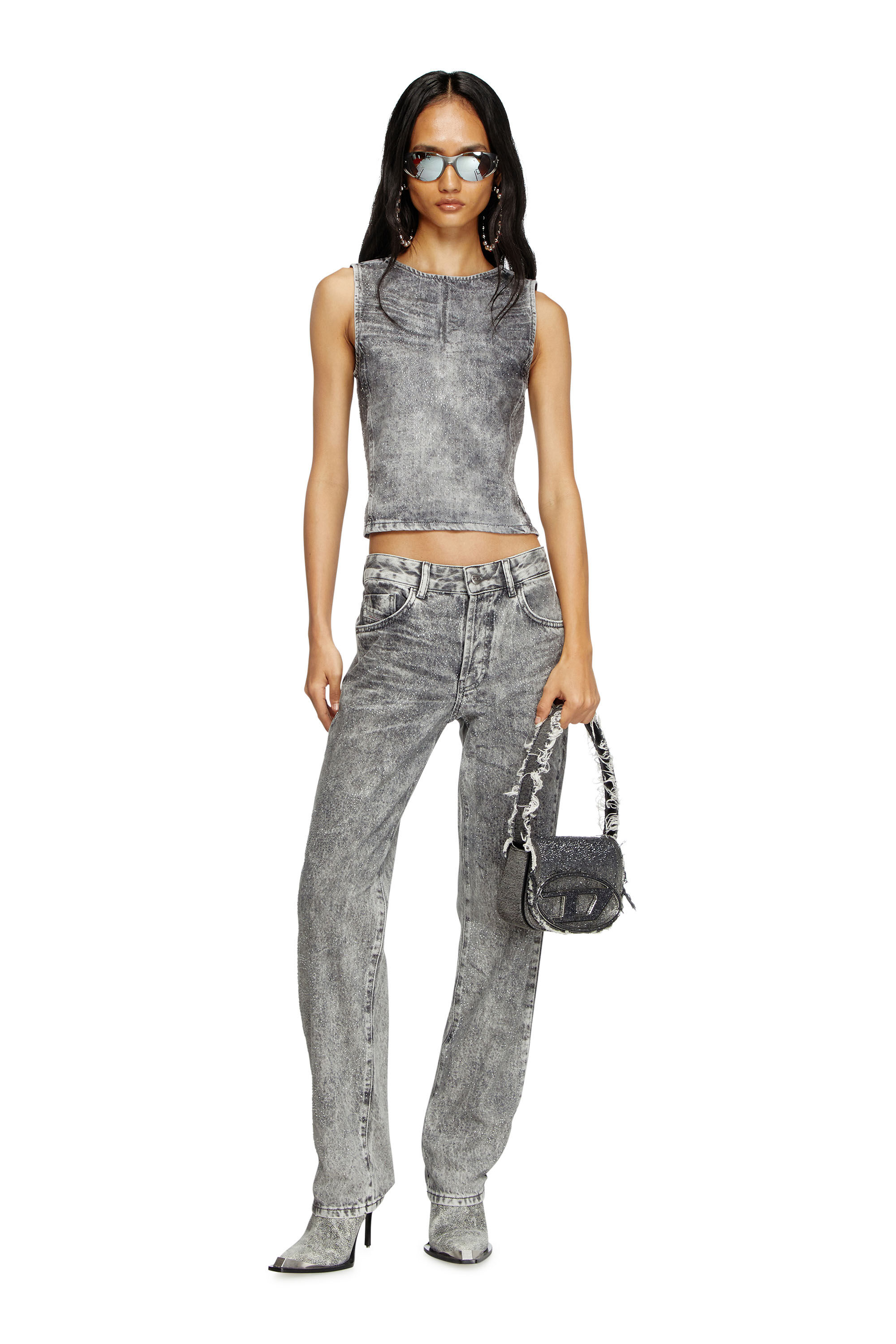 Diesel - Regular Jeans 1989 D-Mine 0ABCS Femme, Gris Clair - Image 1