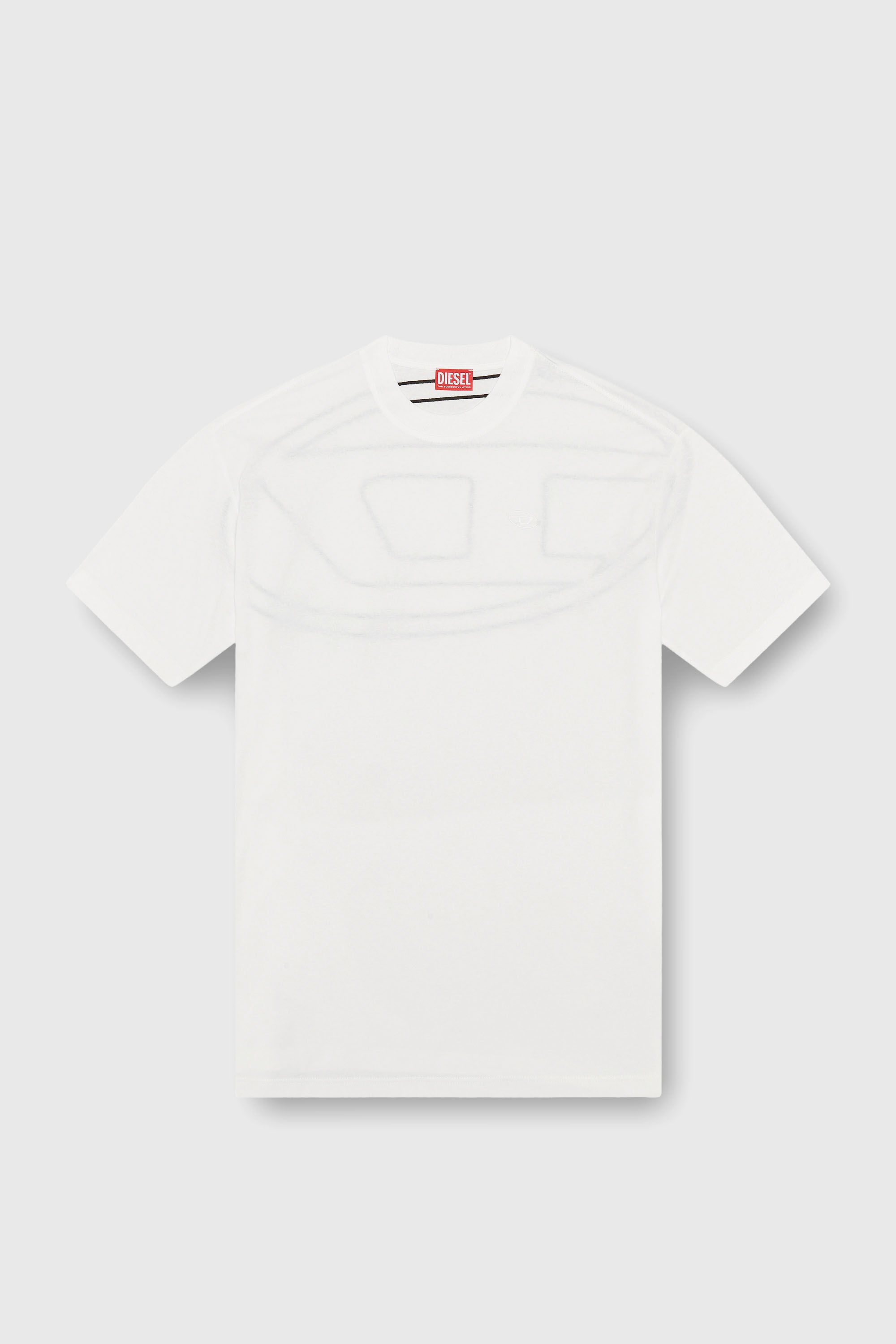 Diesel - T-BOGGY-MEGOVAL-D, T-shirt avec maxi oval D brod&eacute; Homme in Blanc - 2