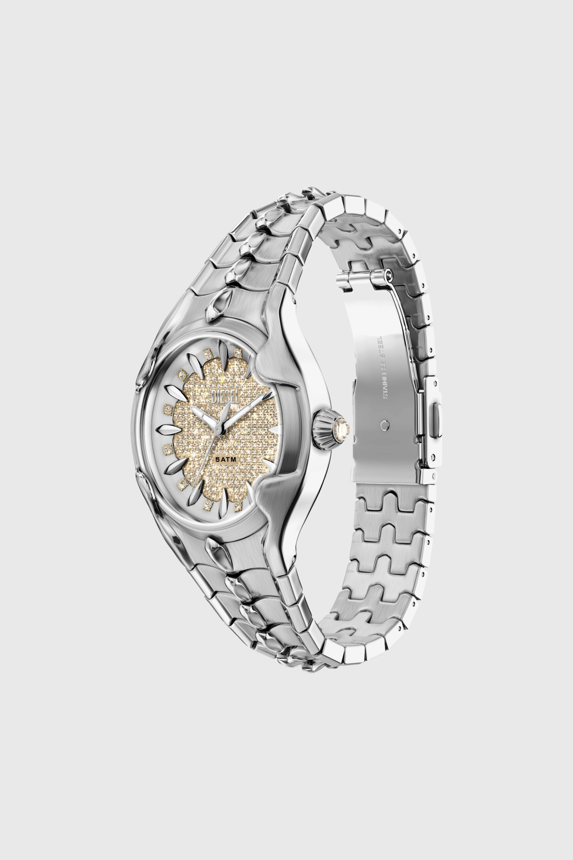 Diesel - DZ5631 WATCH, Montre Vert en acier inoxydable Homme in Gris argent&eacute; - 7