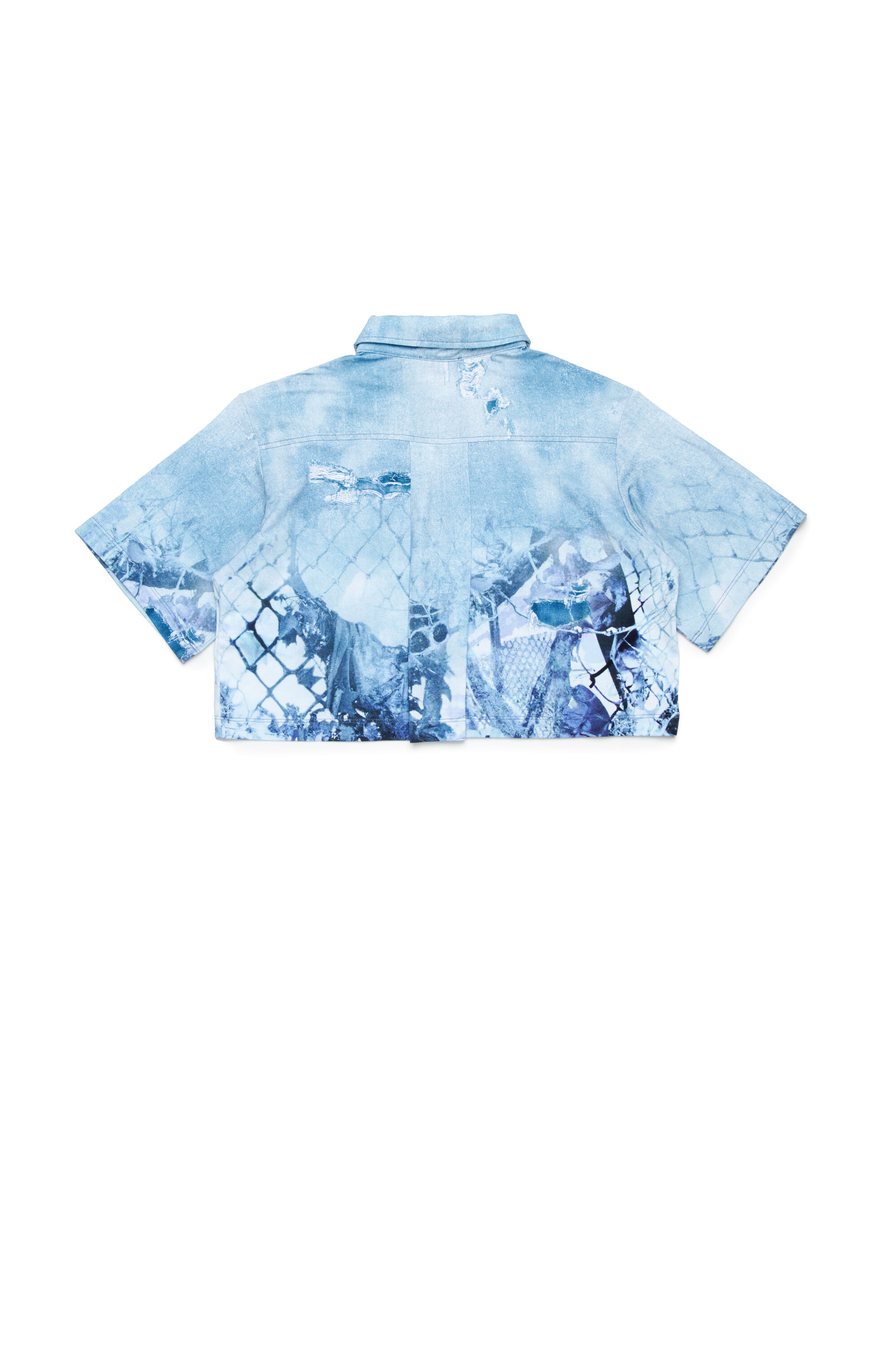 Diesel - CERDY, Chemise cropped avec imprimé Camouflower Femme in Bleu - 2