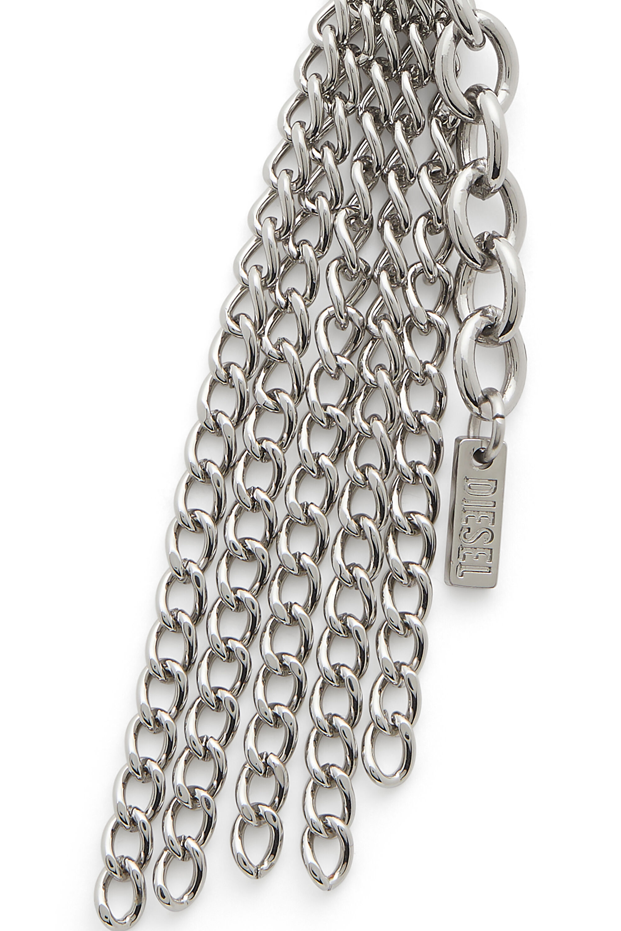 Diesel - CHARM-MULTI CHAIN, Porte-cl&eacute;s en m&eacute;tal avec franges cha&icirc;ne Femme in Gris argent&eacute; - 3
