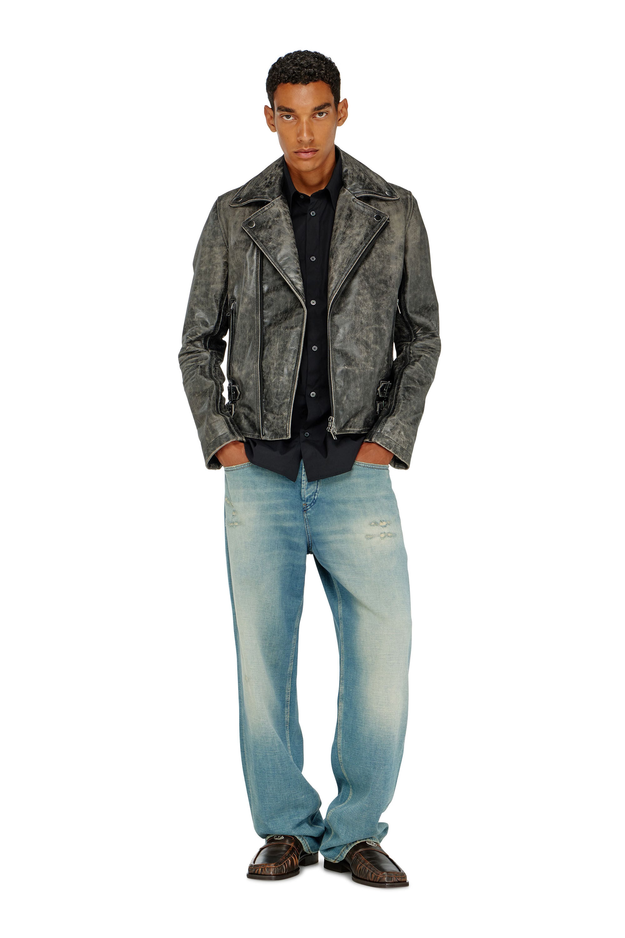 Diesel - S-SIMPLY-GSBH, Chemise en popeline extensible avec broderie Homme in Noir - 1