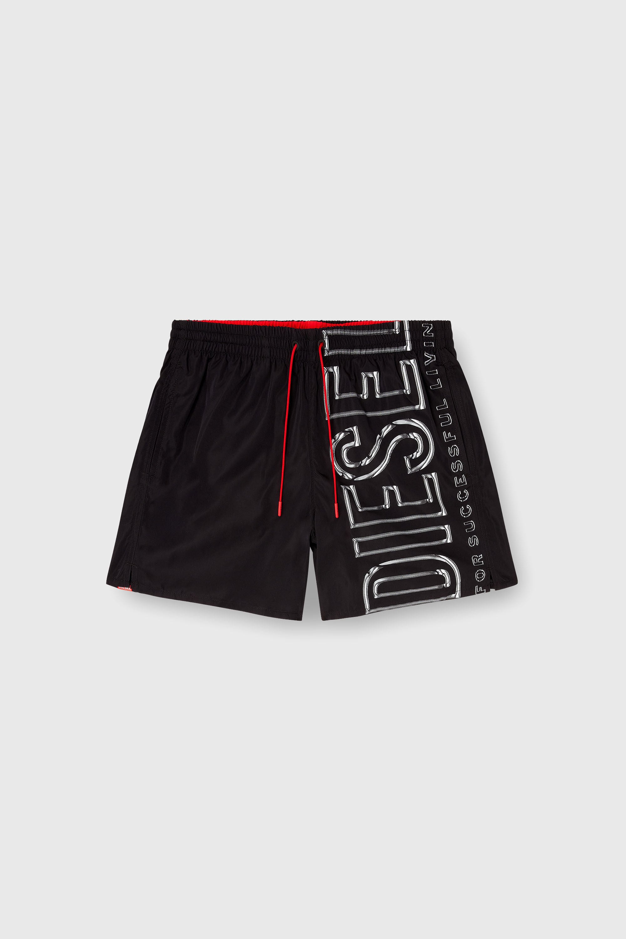 Diesel - SOCCER-41-D-CORE, Short de bain avec logo imprim&eacute; oversize Homme in Noir - 4
