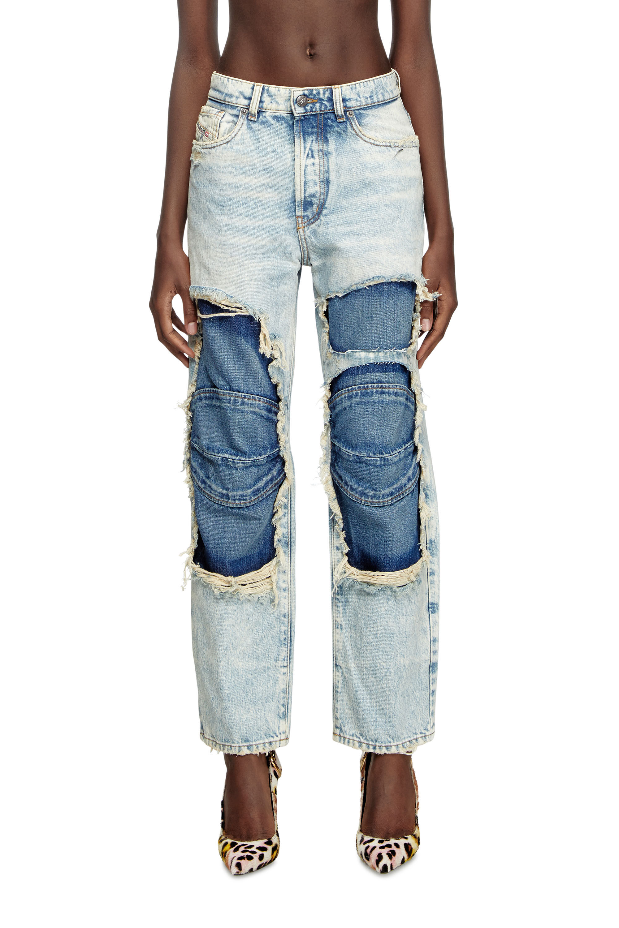 Diesel - Straight Jeans D-Fire 0AJEN Mixte, Bleu Clair - Image 7