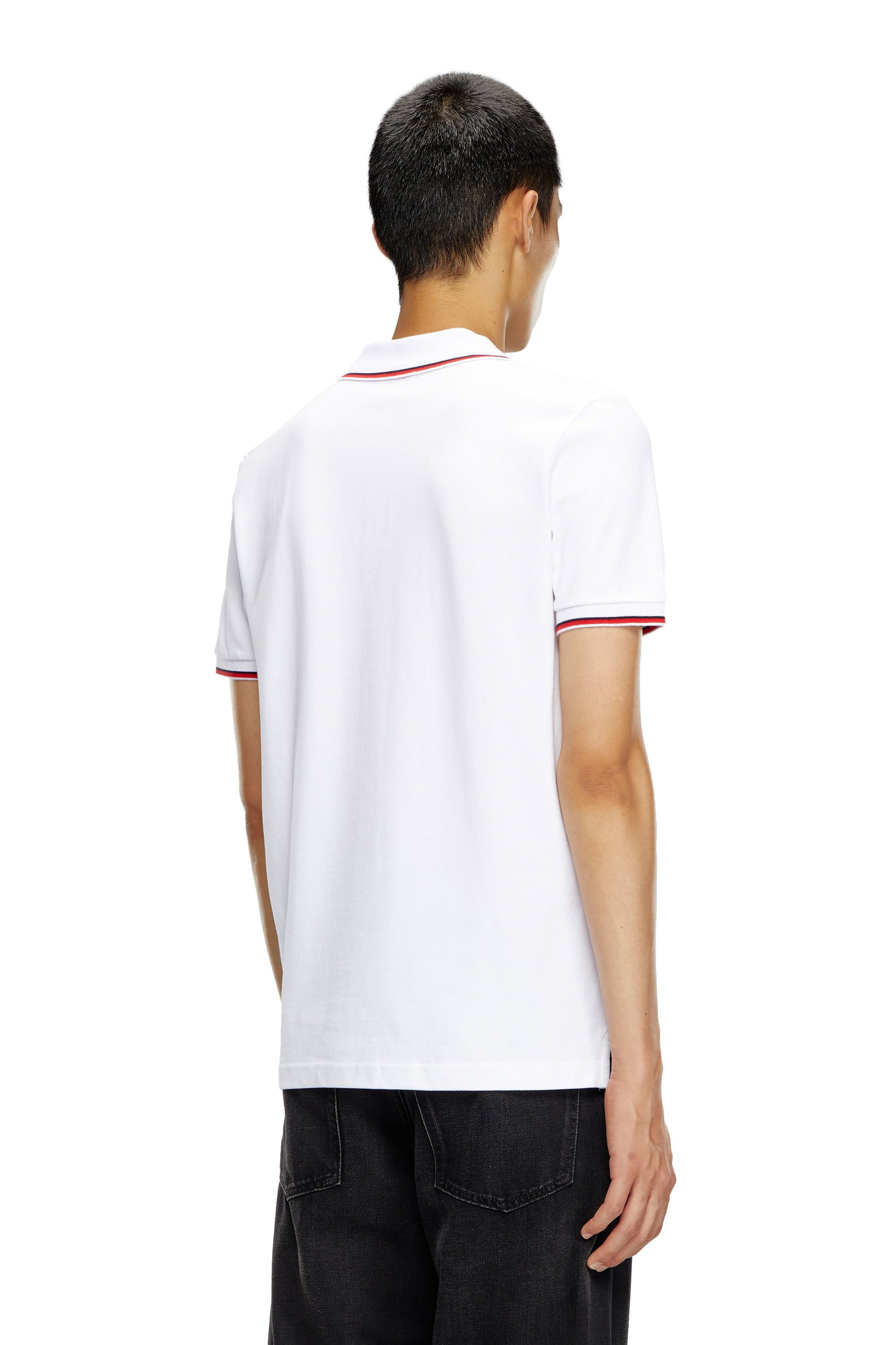 Diesel - T-SMITH-D, Homme Polo avec finitions rayées in Blanc - Image 4