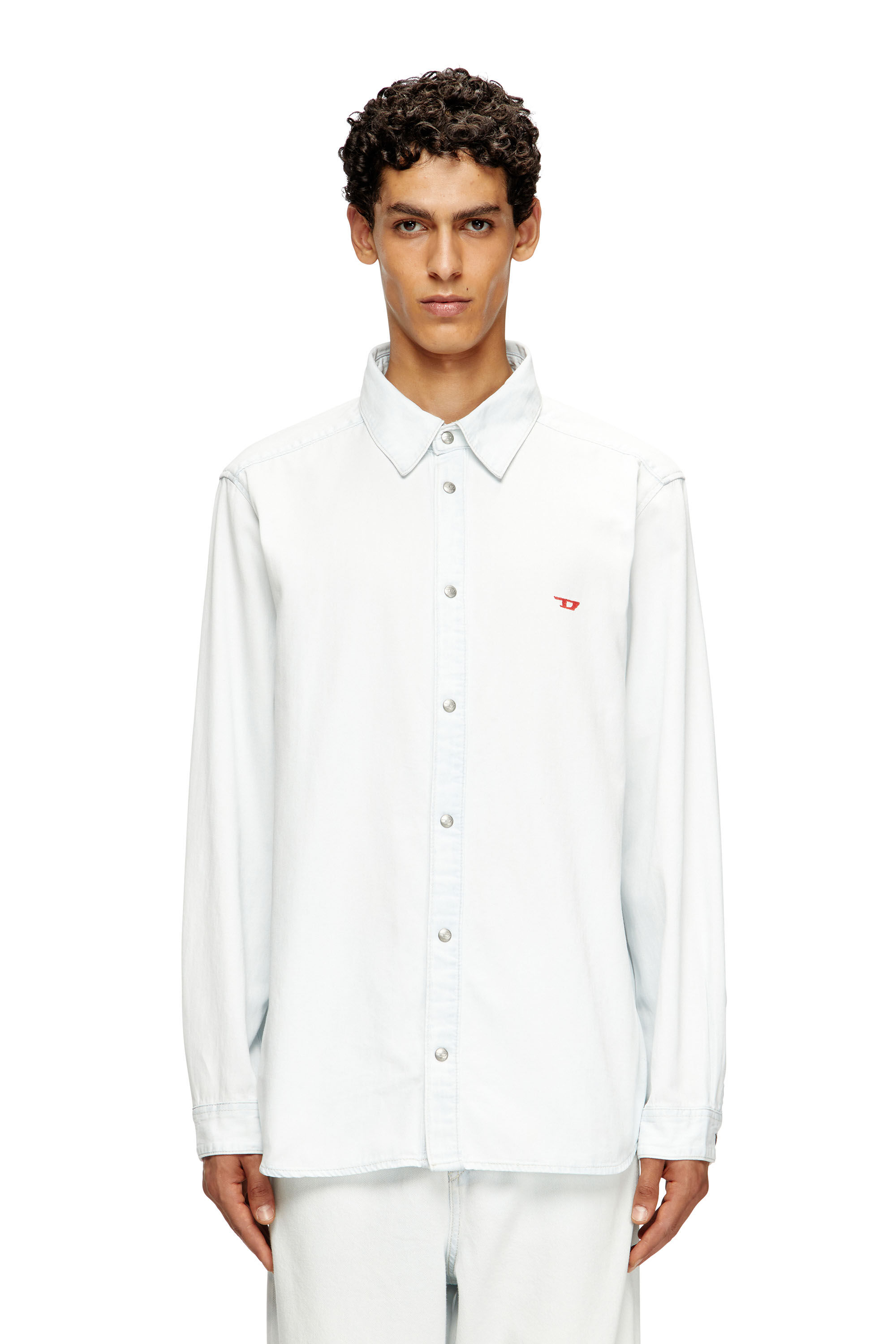 Diesel - D-SIMPLY, Chemise en denim effet blanchi Homme in Bleu - 3