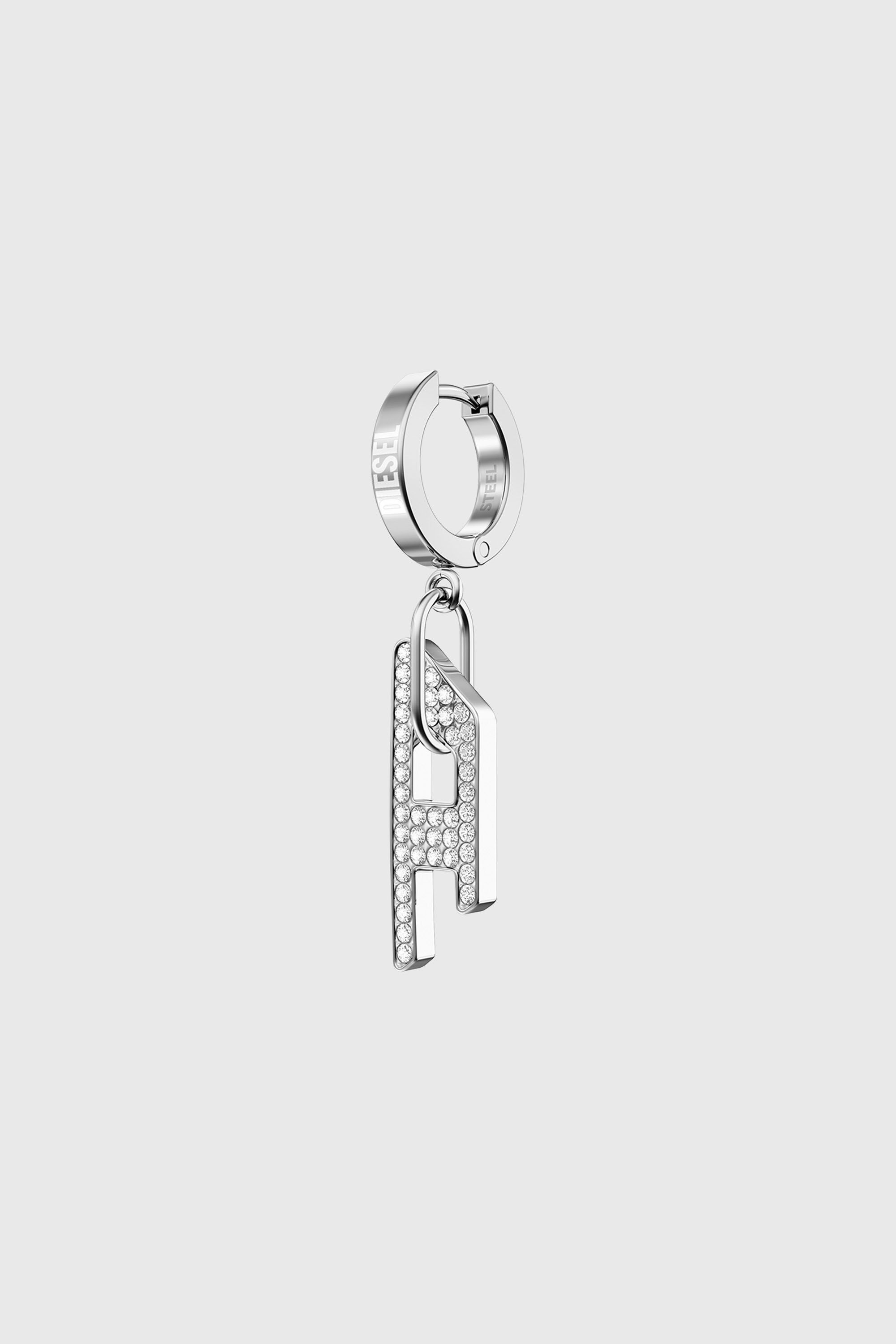 Diesel - DX1706040 JEWELLERY, Boucles d&rsquo;oreilles pendantes en acier inoxydable Mixte in Gris argent&eacute; - 2