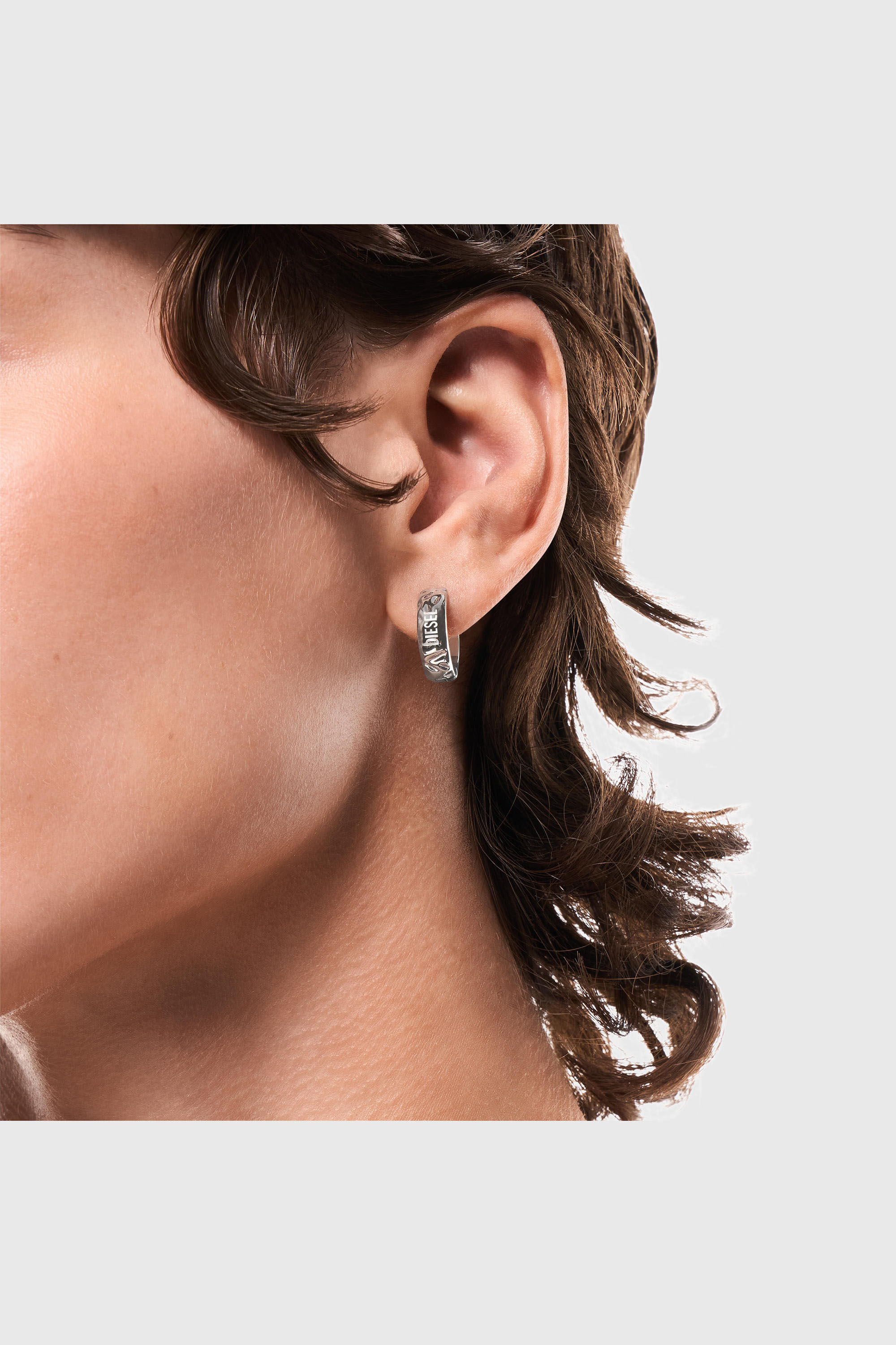 Diesel - DX1730040, Boucle d&rsquo;oreille cr&eacute;ole en acier inoxydable Mixte in Gris argent&eacute; - 4