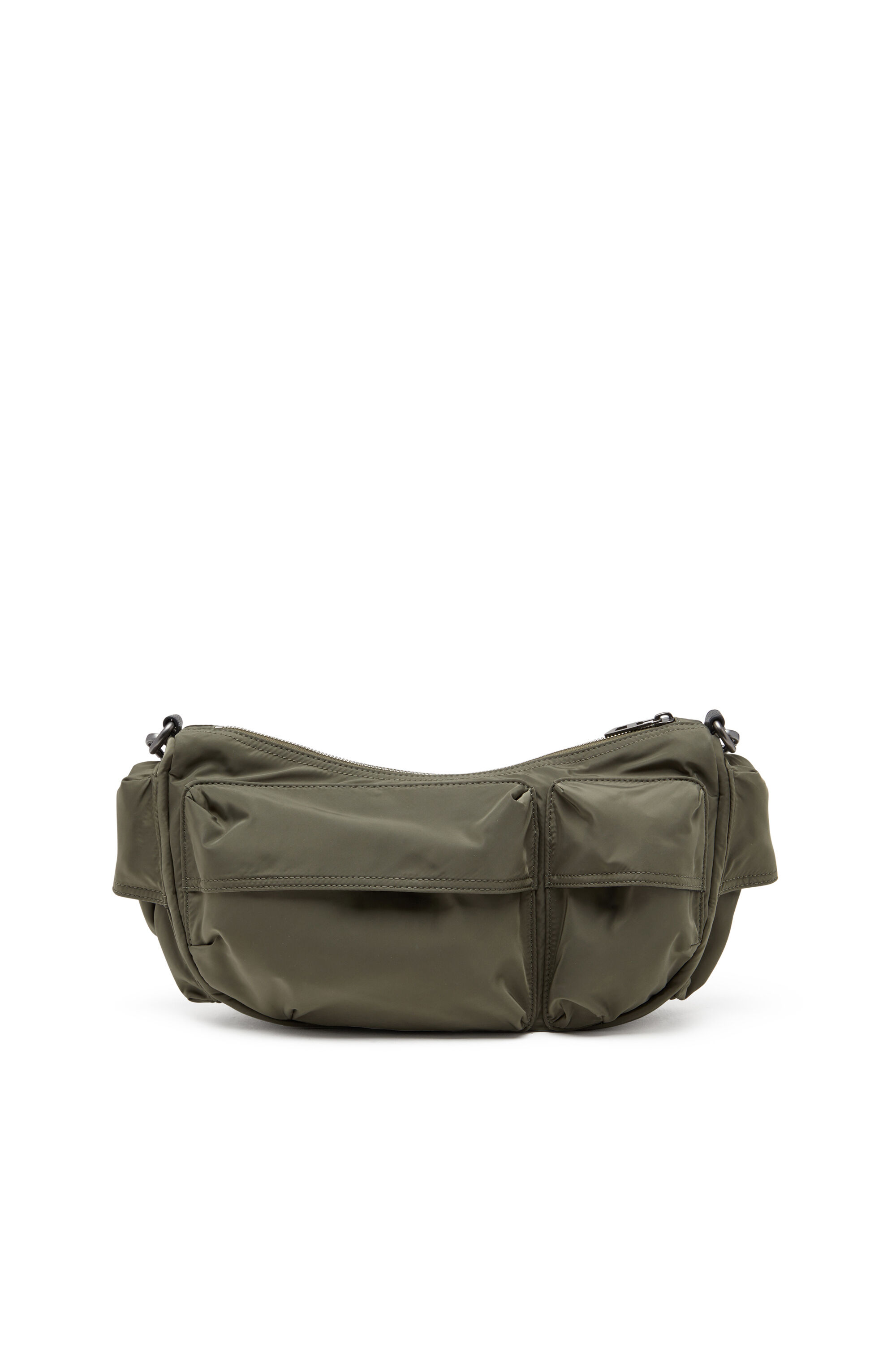 Diesel - MULTI-PKTS SHOULDER BAG X, Sac multipoche en étoffe utilitaire Mixte in Vert - 3