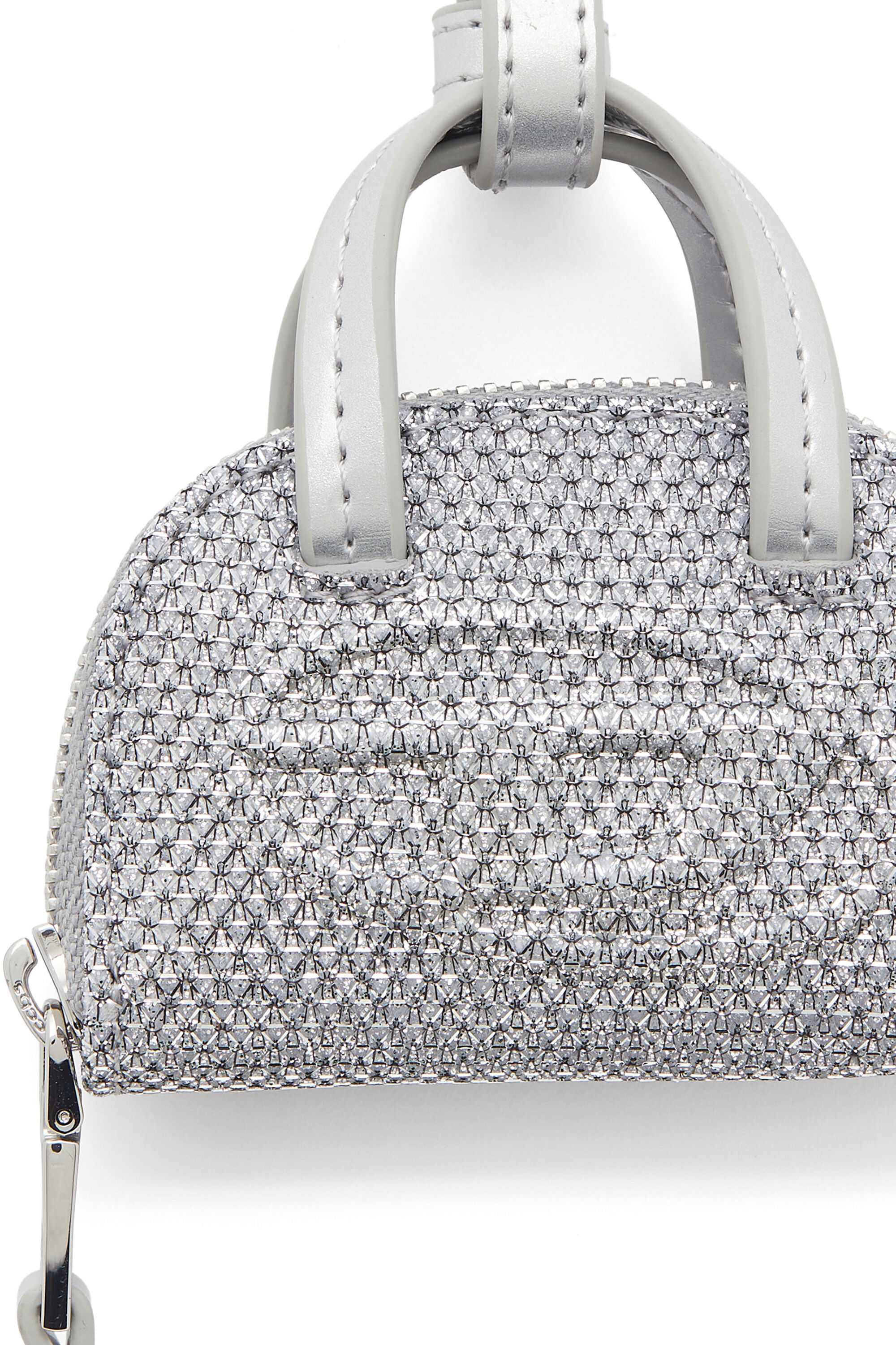 Diesel - 1DR DOME CHARMS, 1DR Dome - Charm en tissu Lurex Femme in Gris argent&eacute; - 3