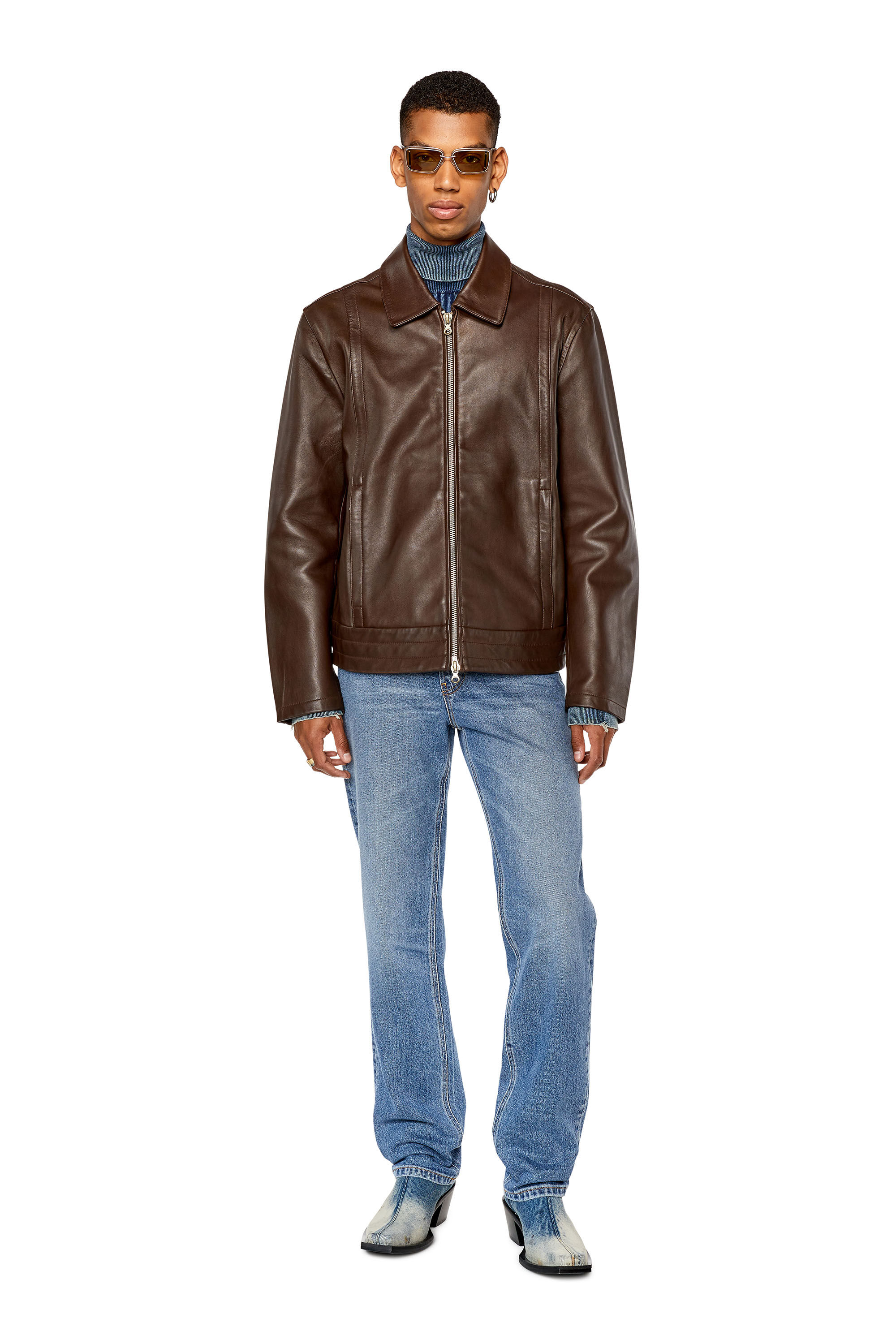 Veste en cuir diesel homme store