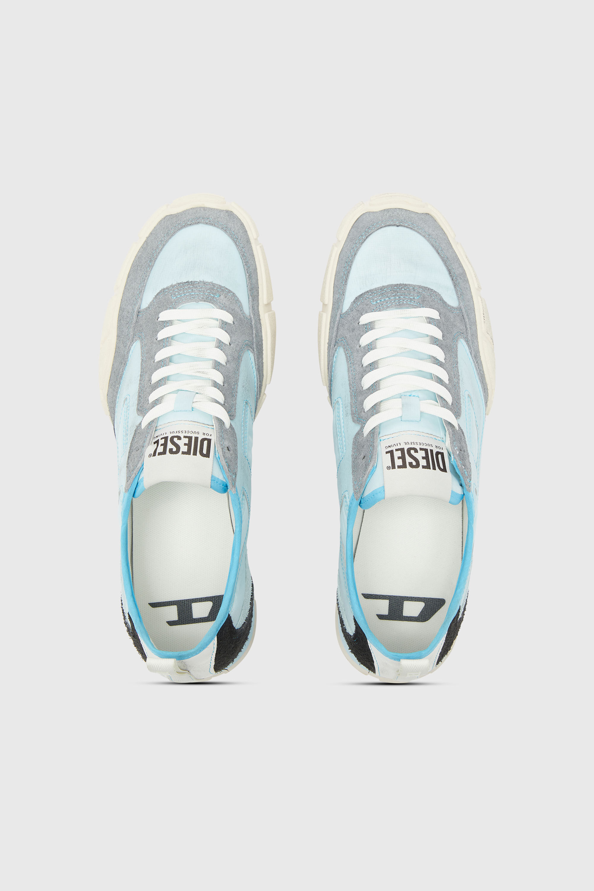 Diesel - S-PAGODHA LOW, S-Pagodha - Baskets en cuir et nylon Homme in Bleu - 4