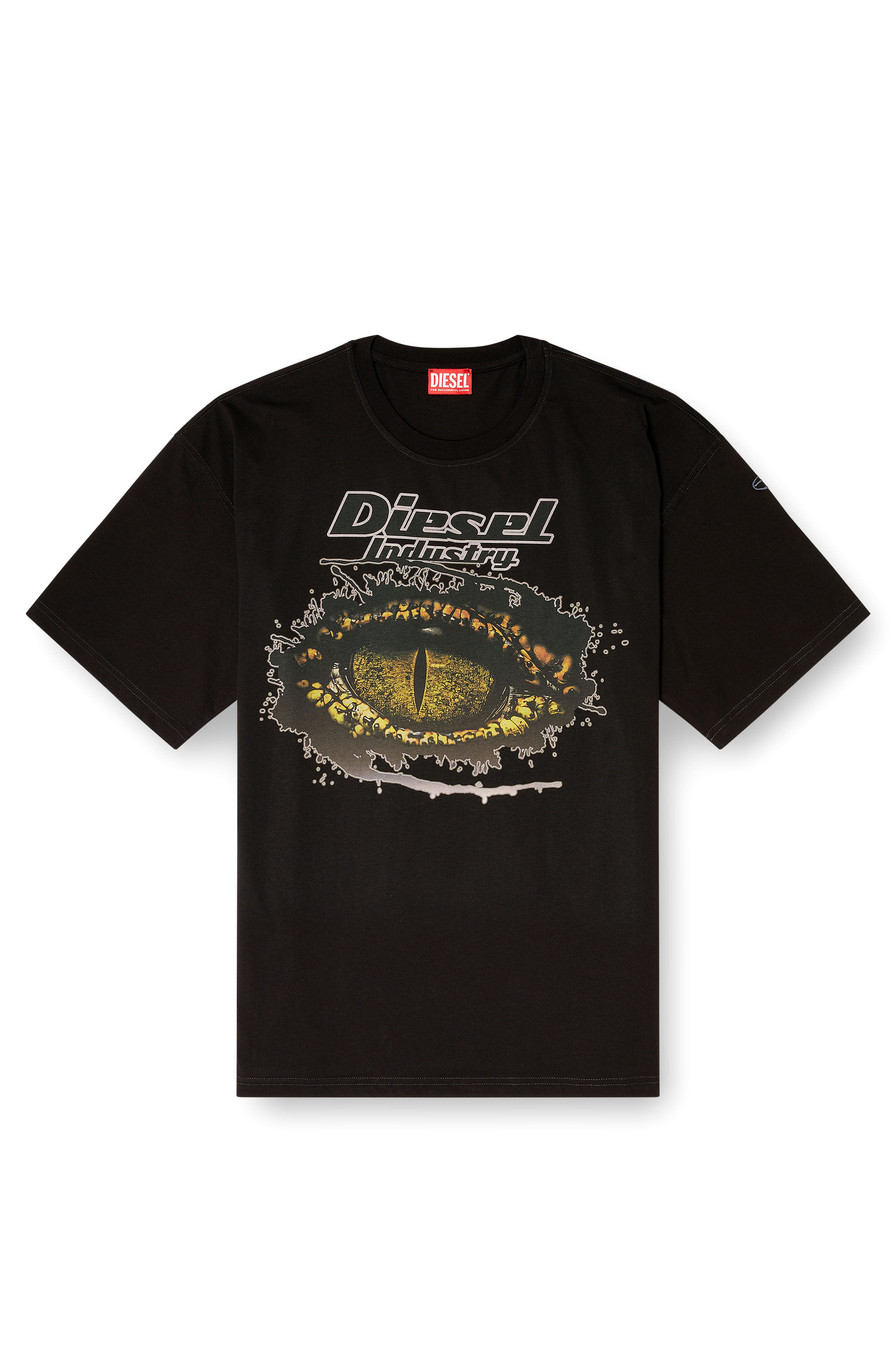 Diesel - T-BOXT-T25, T-shirt en coton avec impression numérique Homme in Noir - 2