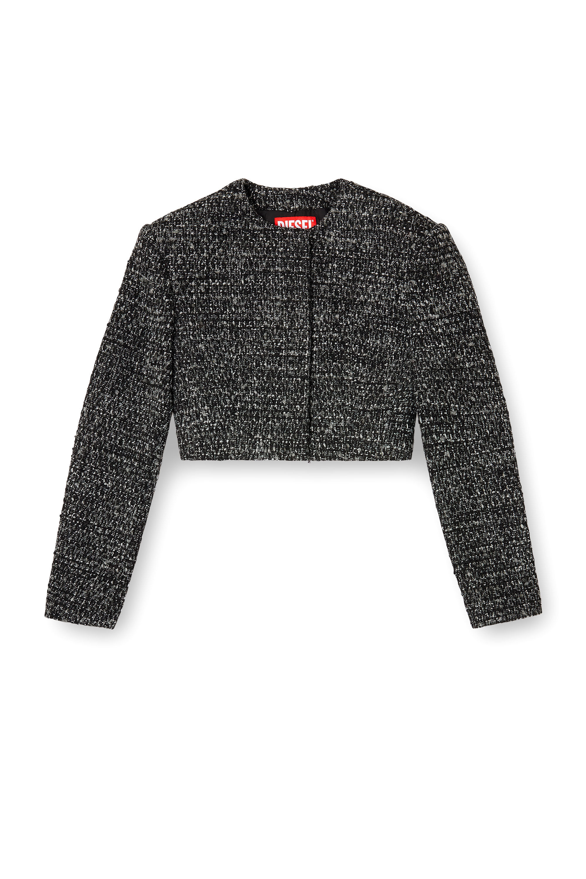 Diesel - G-CROP-G, Veste cropped en tissu bouclé Femme in Noir - 2